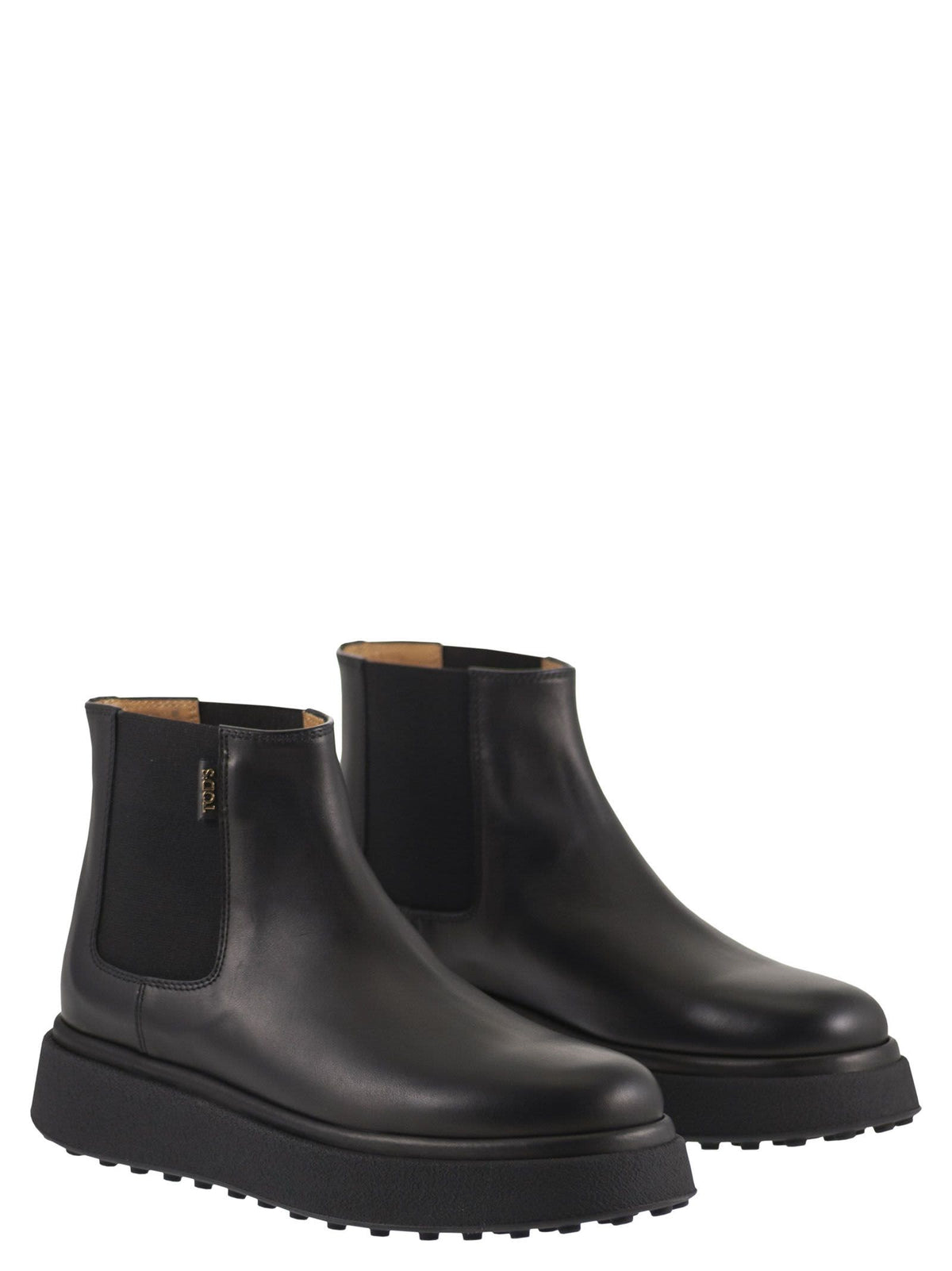 Tod's Women Leather Chelsea Boots With Raised Rubber Sole TOD'S