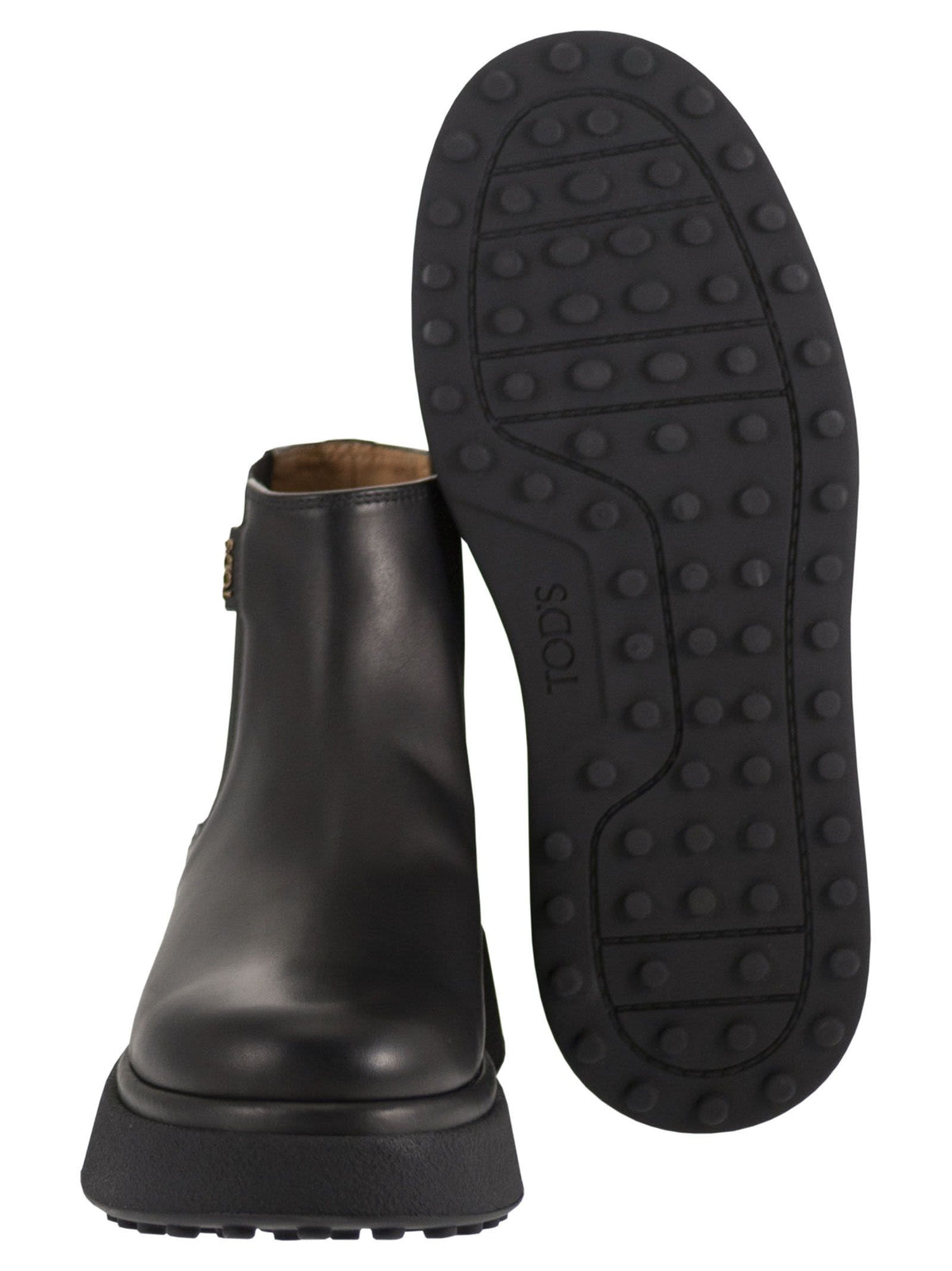 Tod's Women Leather Chelsea Boots With Raised Rubber Sole TOD'S