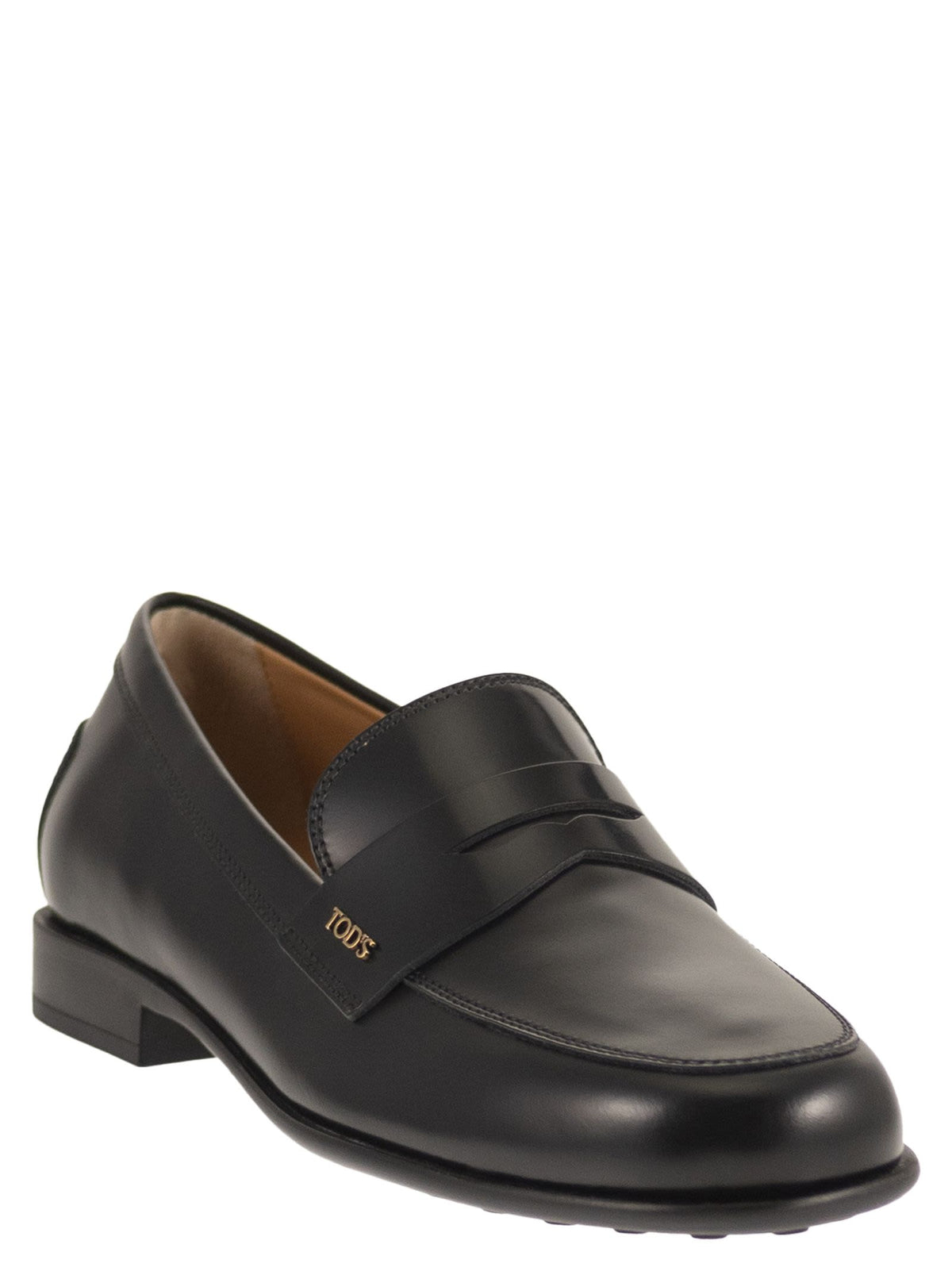 Tod's Women Calfskin Leather Loafers With Logo Detail TOD'S