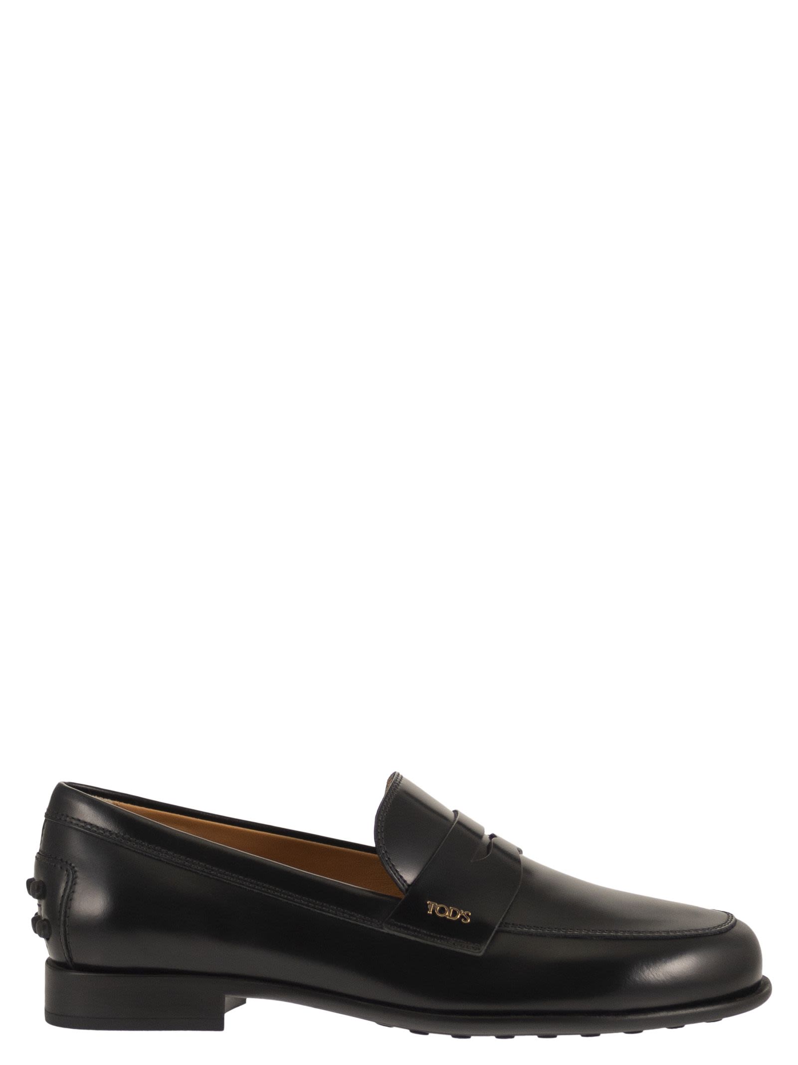 Tod's Women Calfskin Leather Loafers With Logo Detail TOD'S