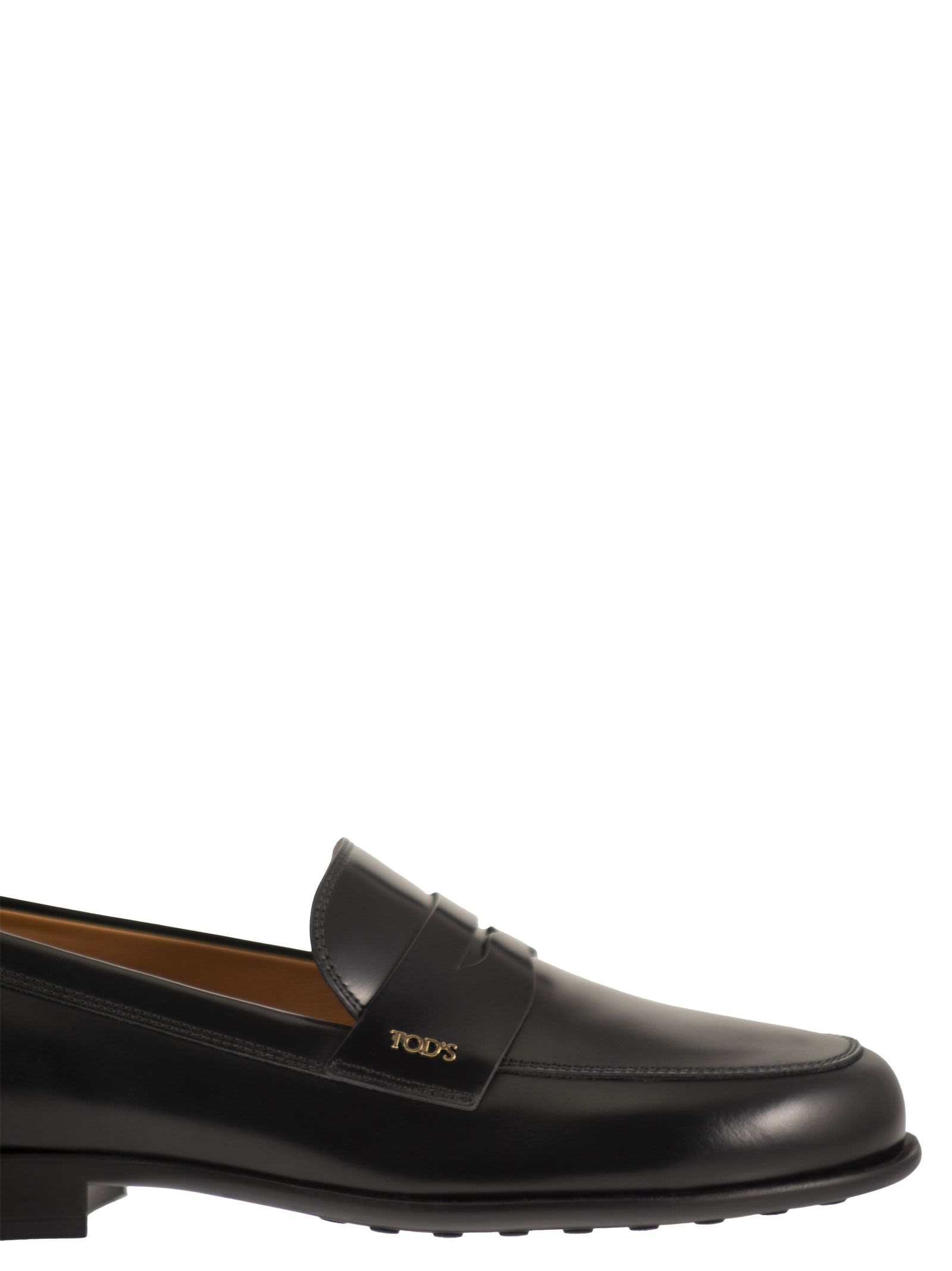 Tod's Women Calfskin Leather Loafers With Logo Detail TOD'S