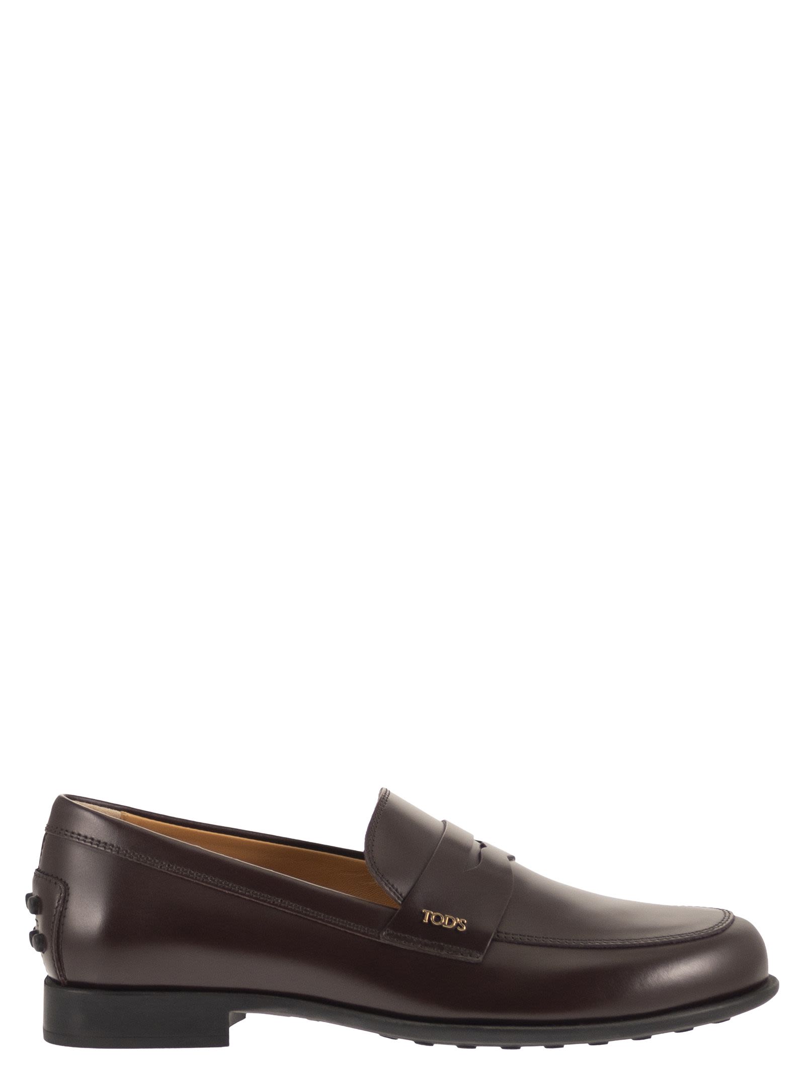 Tod's Women Calfskin Leather Loafers With Logo Detail TOD'S