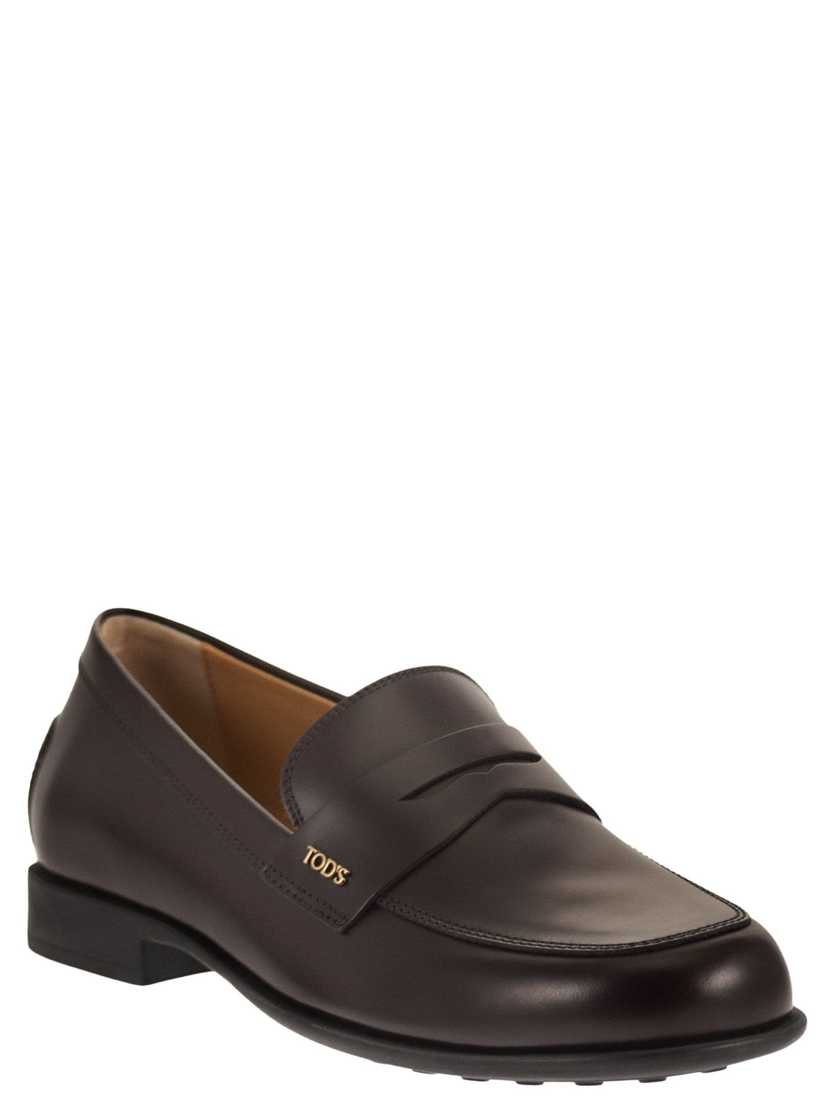 Tod's Women Calfskin Leather Loafers With Logo Detail TOD'S