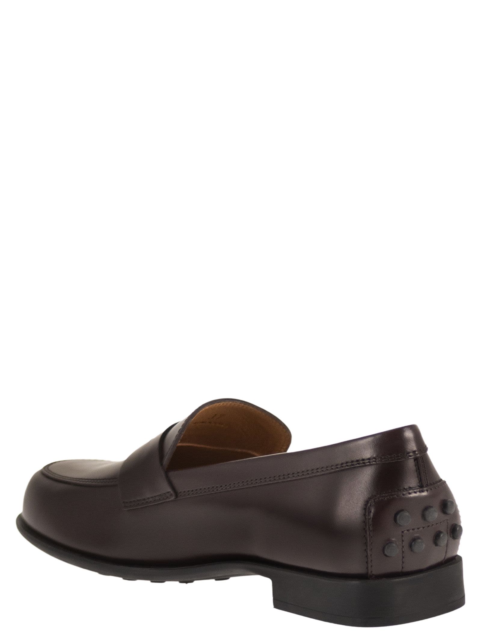 Tod's Women Calfskin Leather Loafers With Logo Detail TOD'S