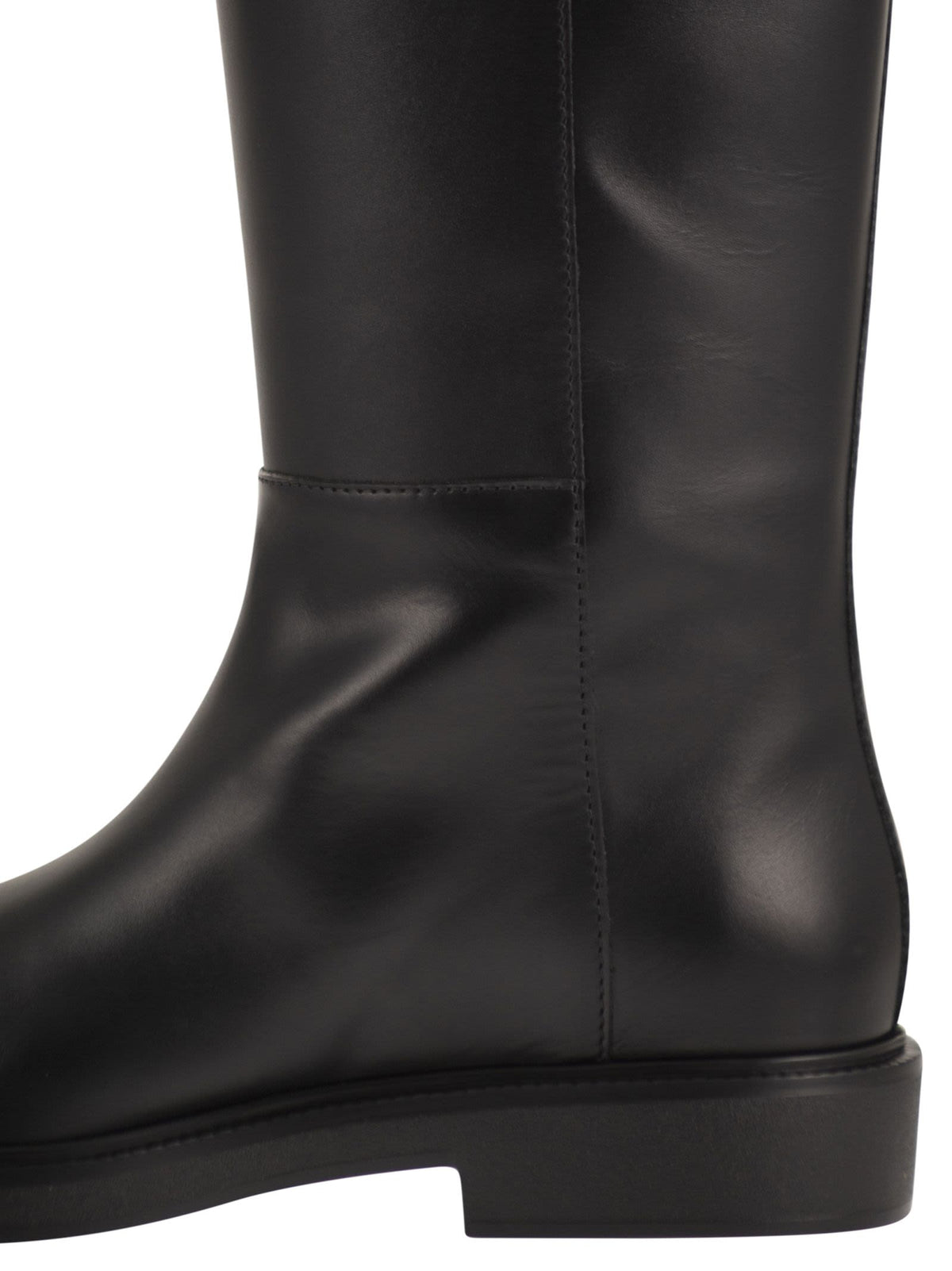 Tod's Women Calfskin Leather Knee-High Boots With T Detail TOD'S