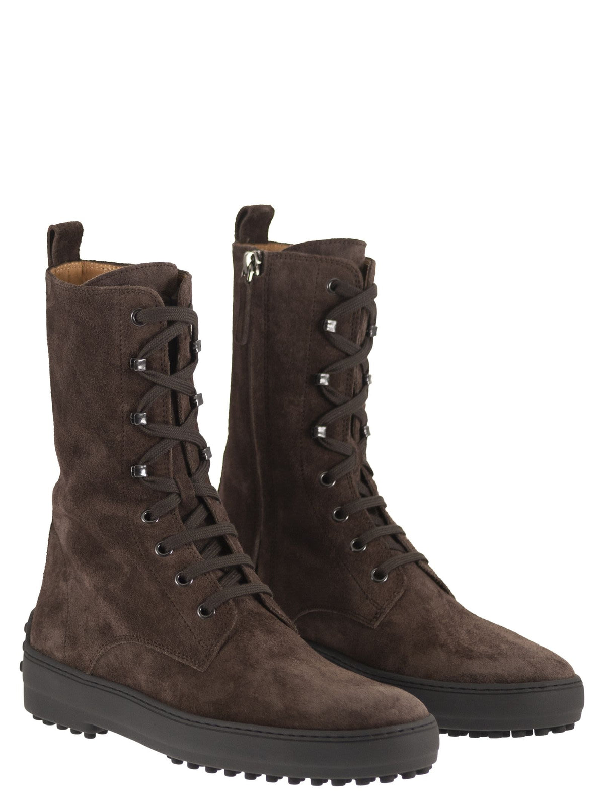 Tod's Women Calfskin Suede Lace-Up Boots TOD'S