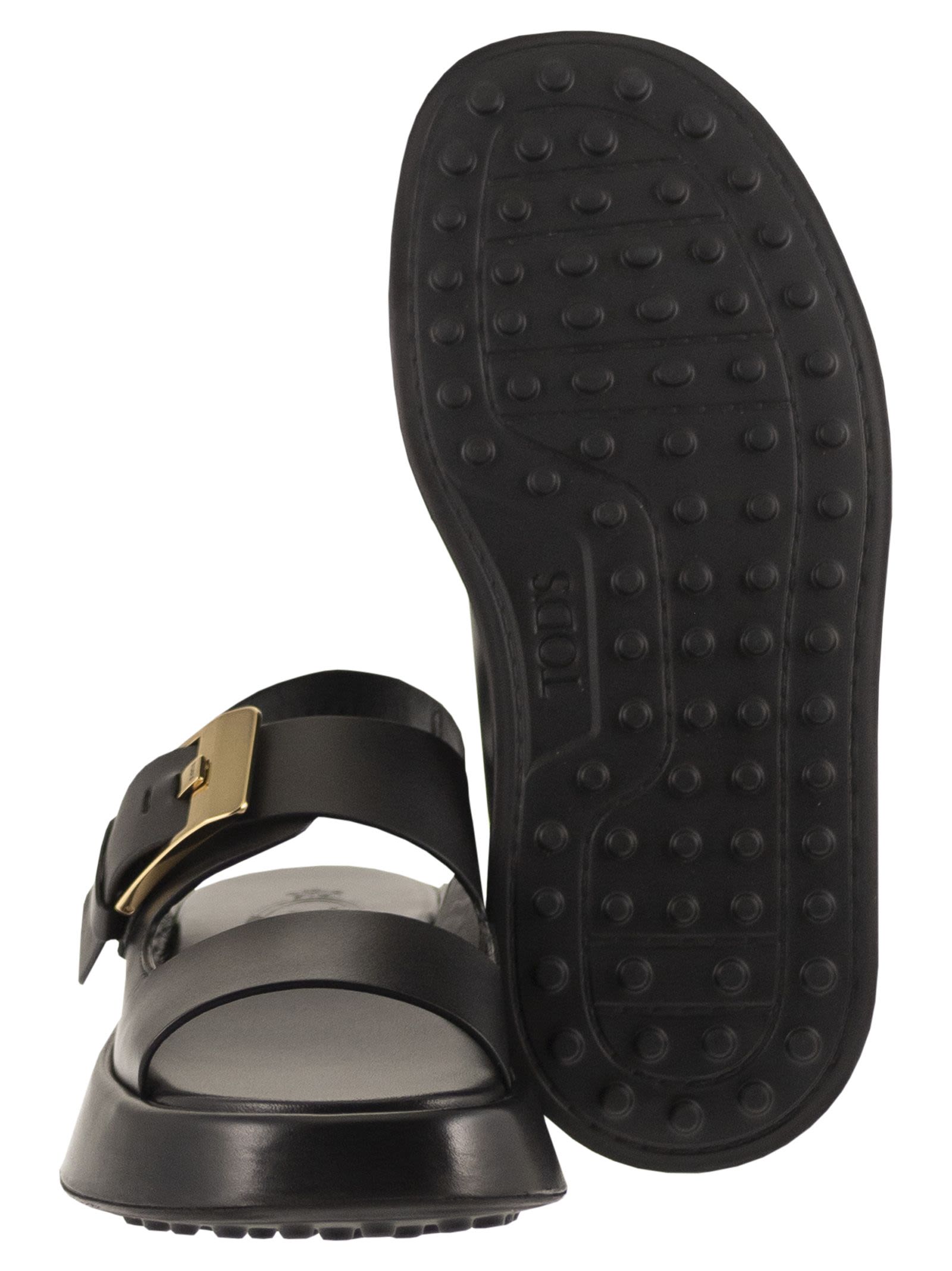 Tod's Women Leather Sandal With Buckle TOD'S