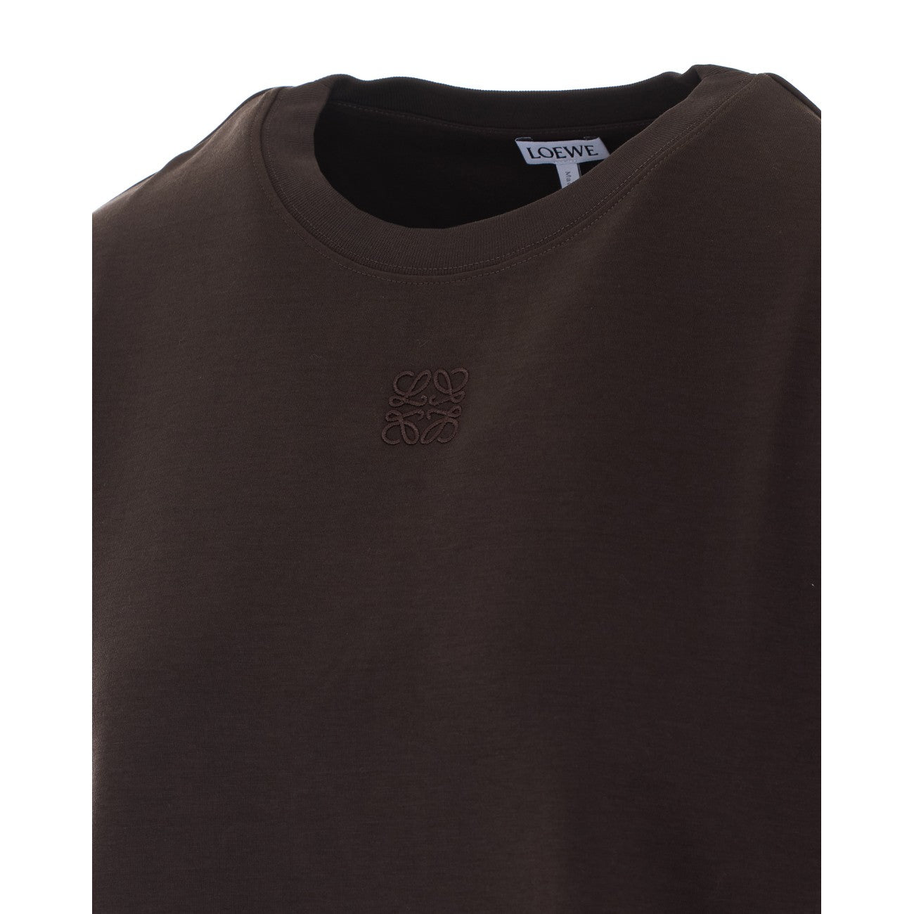Loewe Women Asymmetric T-Shrit With Mini Anagram Logo LOEWE