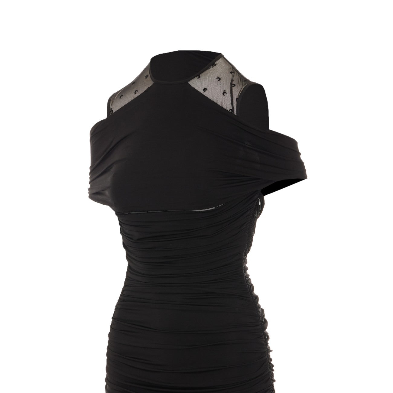 Marine Serre Women Asymmetrical Knee Lenghth Dress With Moon Detail MARINE SERRE