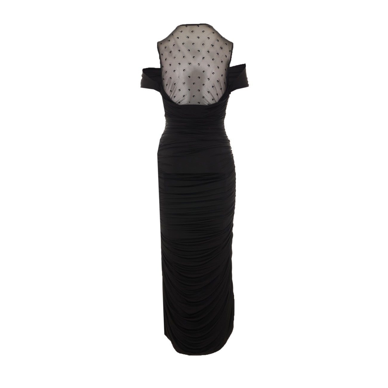 Marine Serre Women Asymmetrical Knee Lenghth Dress With Moon Detail MARINE SERRE