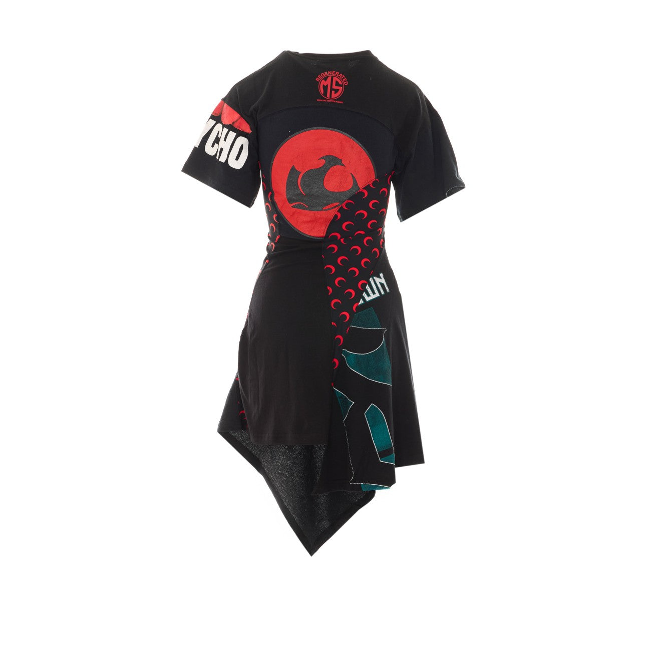 Marine Serre Women Asymmetrical Knee Lenghth Dress With Psycho And Moon Print MARINE SERRE
