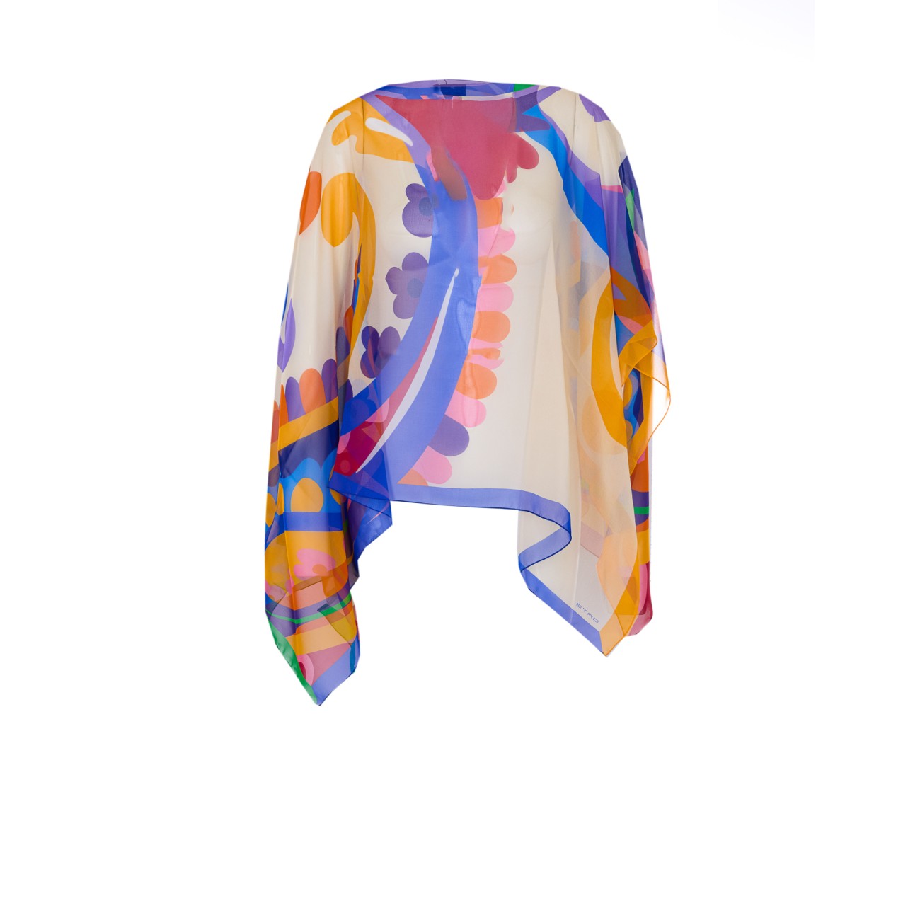 Etro Women Asymmetrical Poncho Top With Floral Print ETRO
