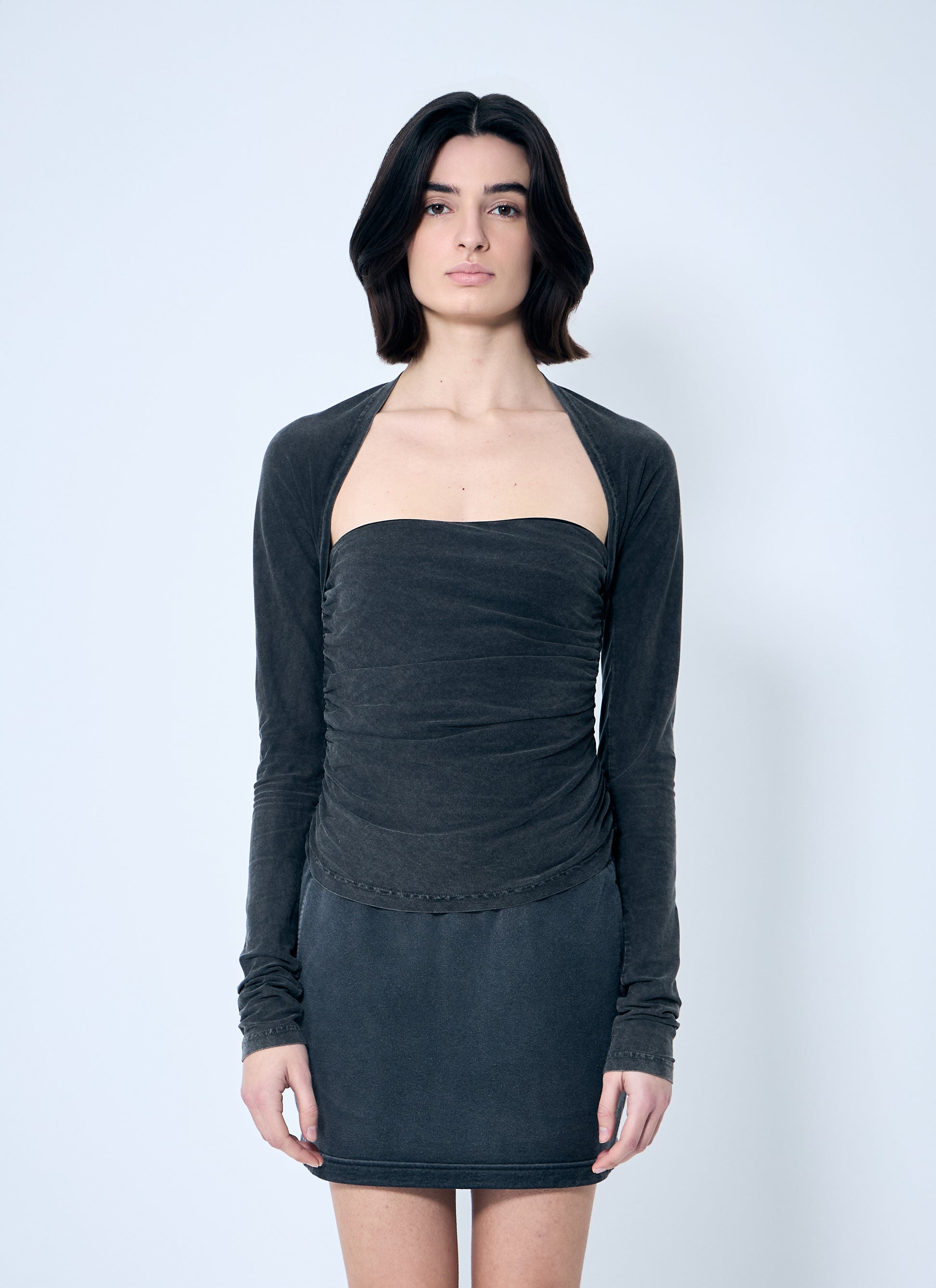 Alexander Wang Women Ruched Square Neck Top ALEXANDER WANG