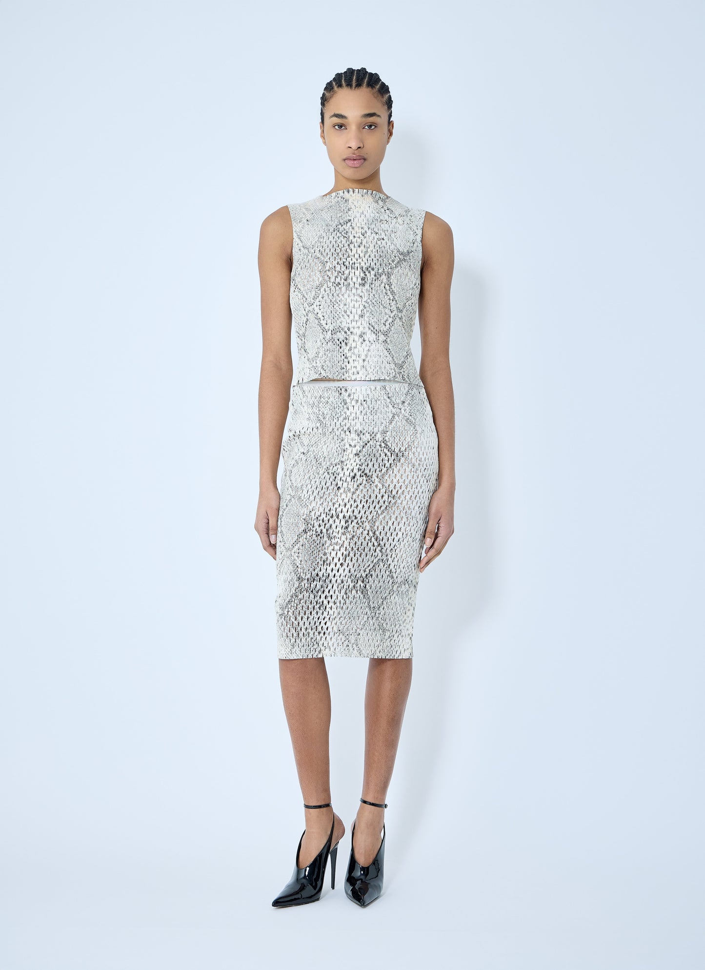 Alexander Wang Women Snake-Print Embossed Midi Skirt ALEXANDER WANG