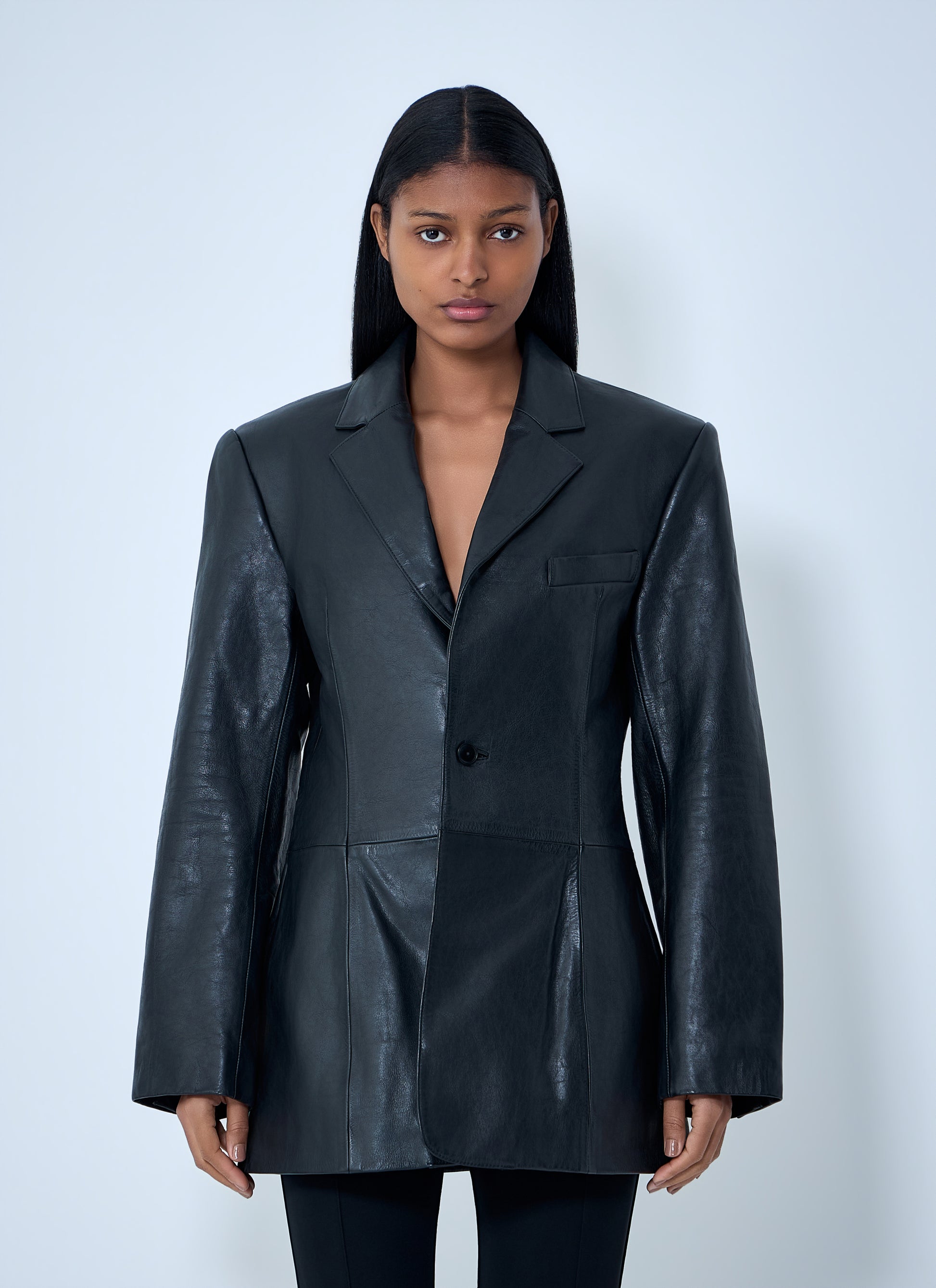 Alexander Wang Women Leather Single-Breasted Blazer ALEXANDER WANG