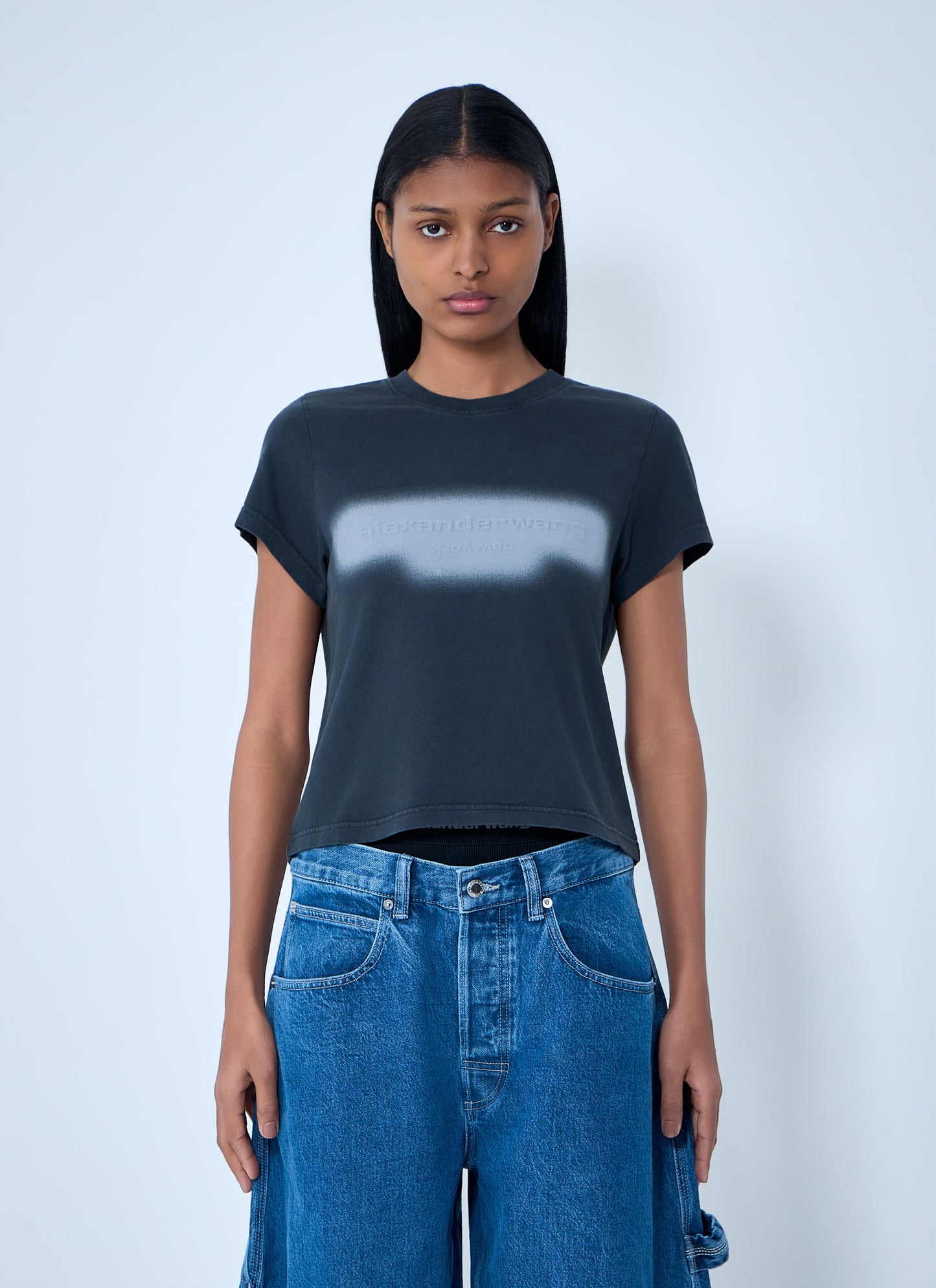 Alexander Wang Women Cotton Jersey Logo T-Shirt ALEXANDER WANG