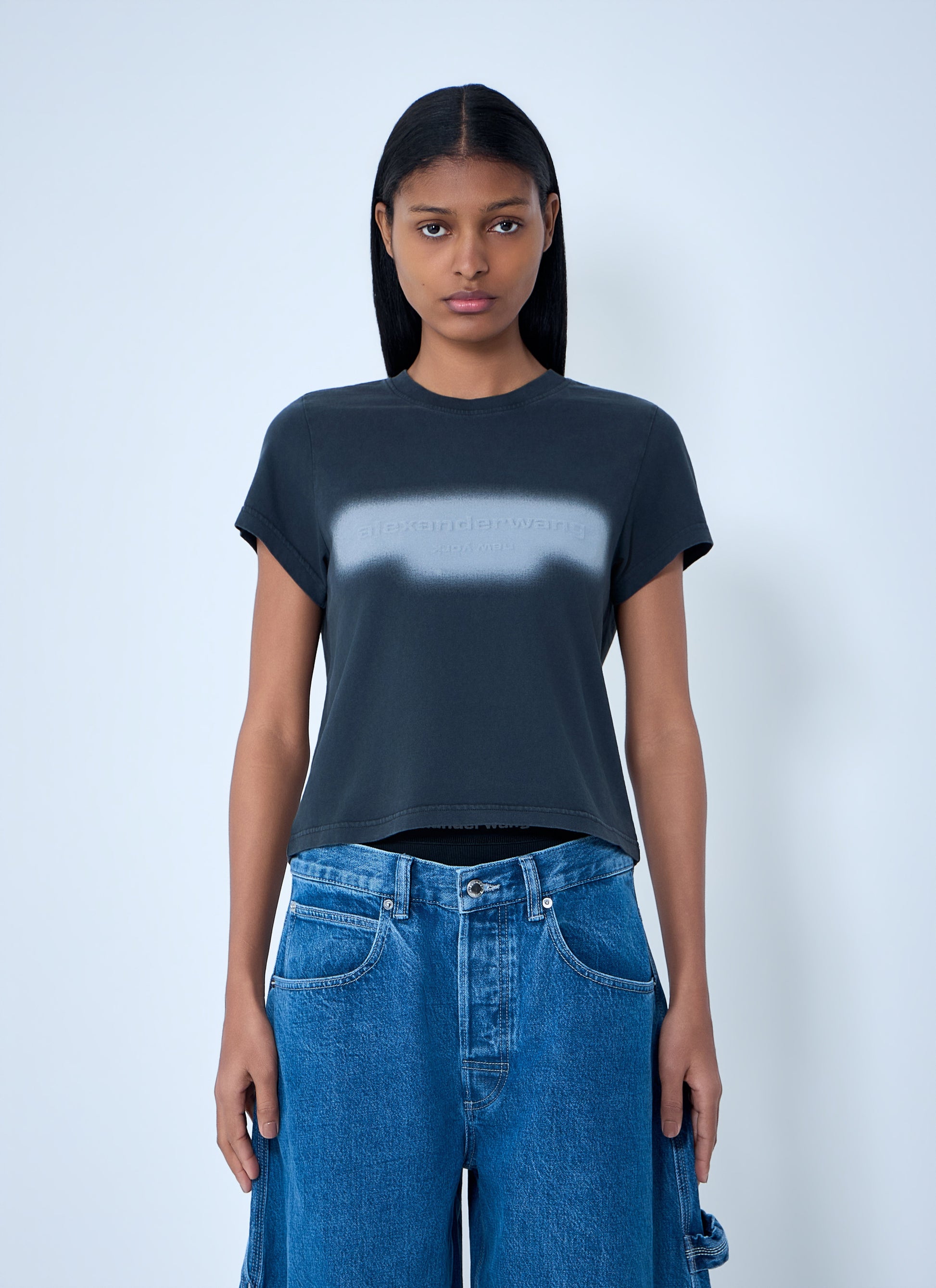 Alexander Wang Women Cotton Jersey Logo T-Shirt ALEXANDER WANG