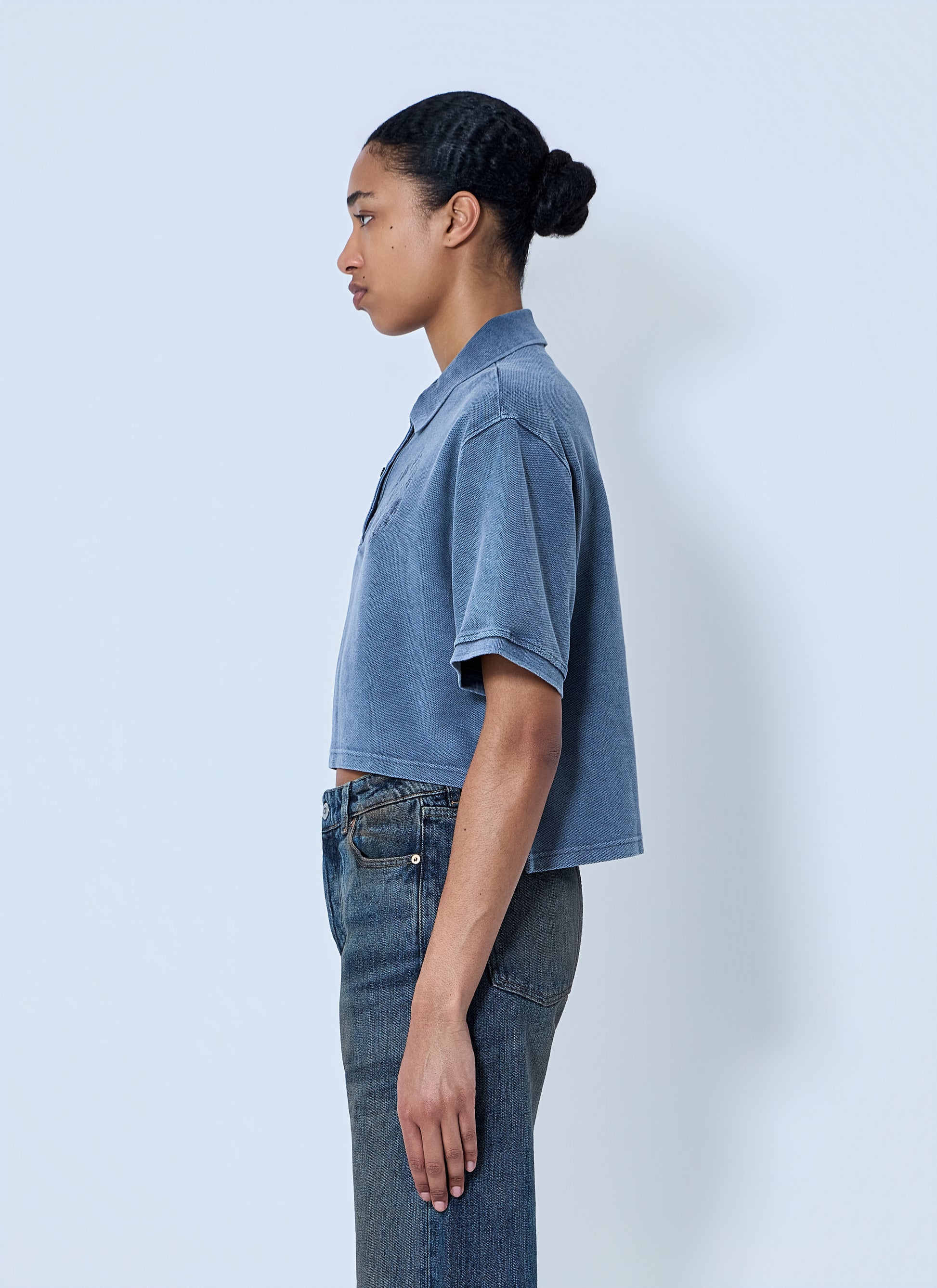 Alexander Wang Women Cropped Piqué Polo T-Shirt ALEXANDER WANG