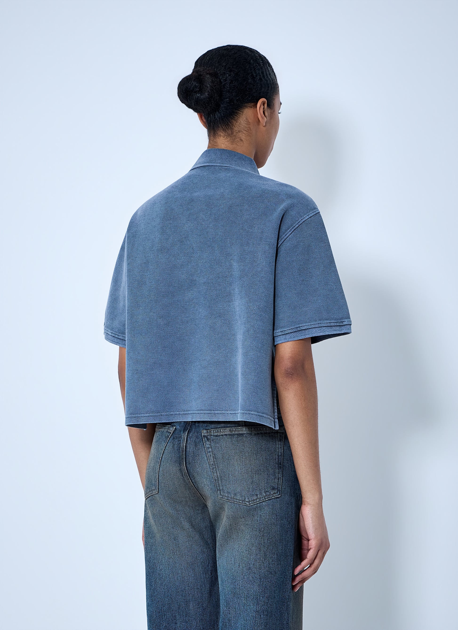 Alexander Wang Women Cropped Piqué Polo T-Shirt ALEXANDER WANG