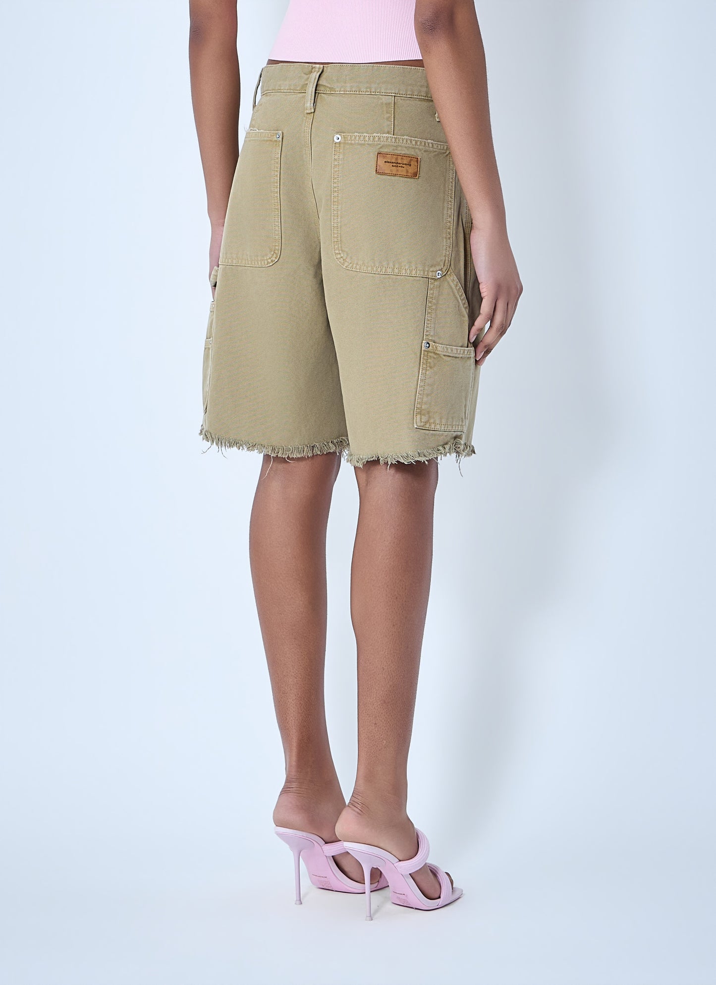 Alexander Wang Women Frayed Hem Denim Shorts ALEXANDER WANG