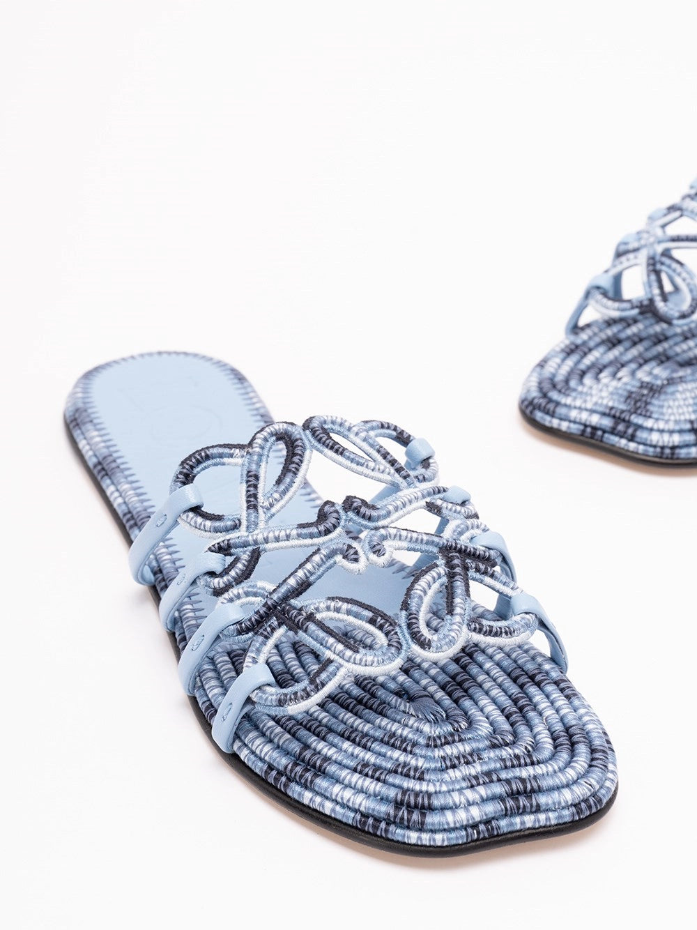 Loewe Women Paula`S Ibiza `Petal Anagram` Embroidery Slides LOEWE