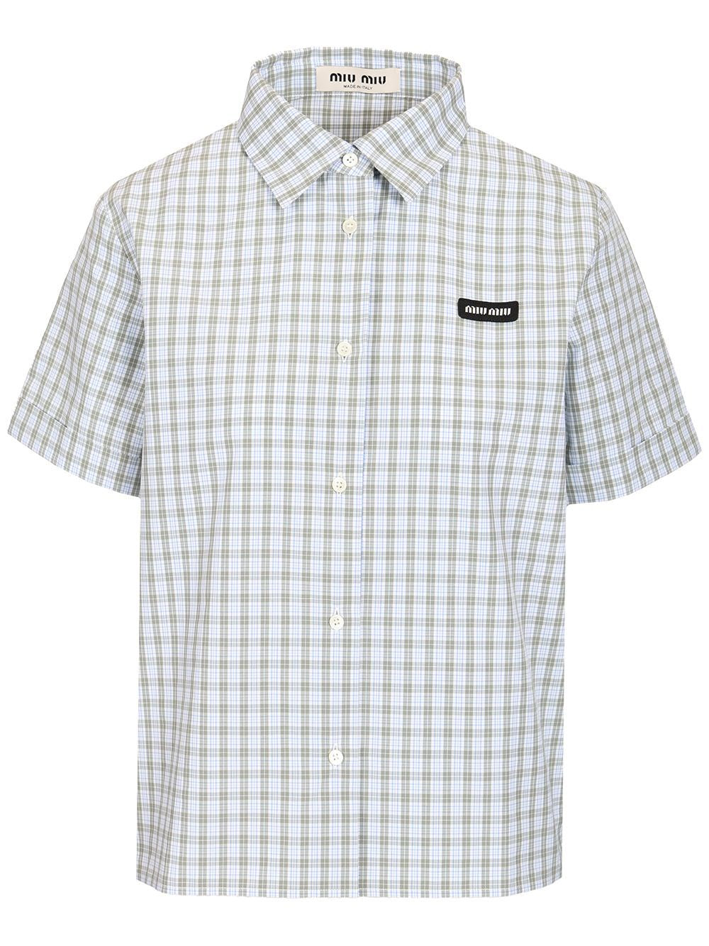 Miu Miu Women Checked Poplin Shirt MIU MIU