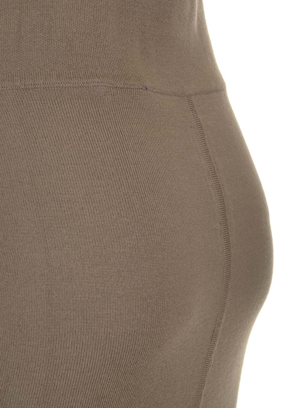 Rick Owens Women Taupe Knit Midi Skirt RICK OWENS