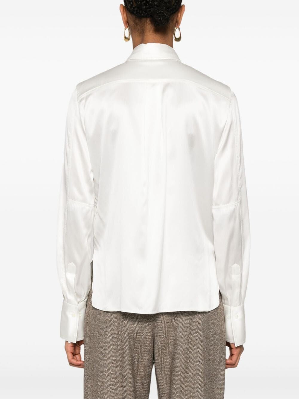 Brunello Cucinelli Women Satin Shirt With Monili BRUNELLO CUCINELLI