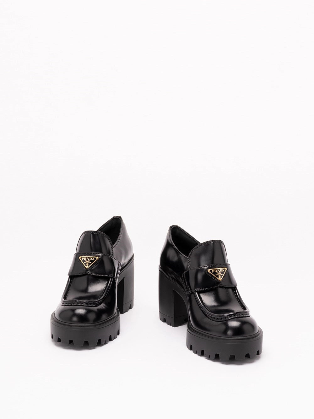 Prada Women Brushed Leather Loafers