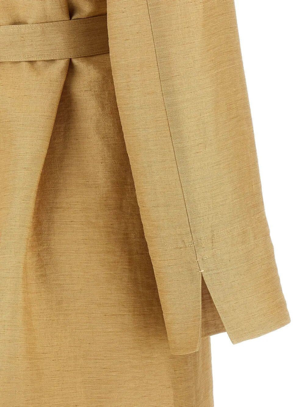 Max Mara Women Linen And Silk Canvas Overcoat MAX MARA