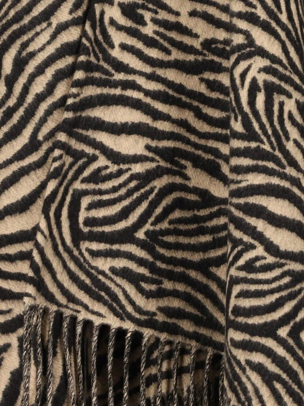 Fendi Women Wool Poncho With Animal Tiger Print FENDI