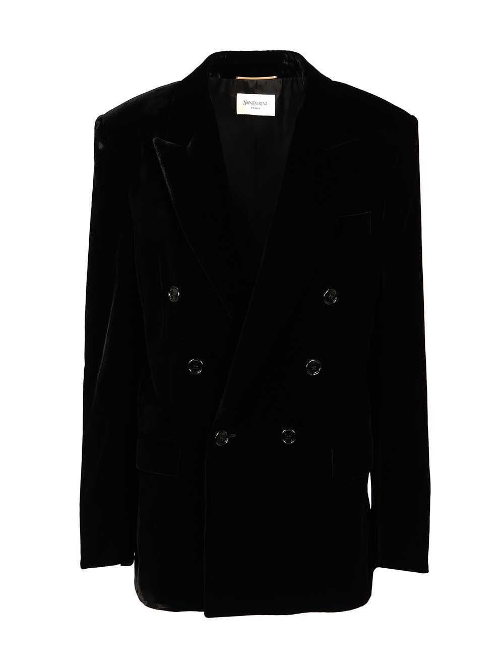 Saint Laurent Women Cassandre Double-Breasted Jacket SAINT LAURENT