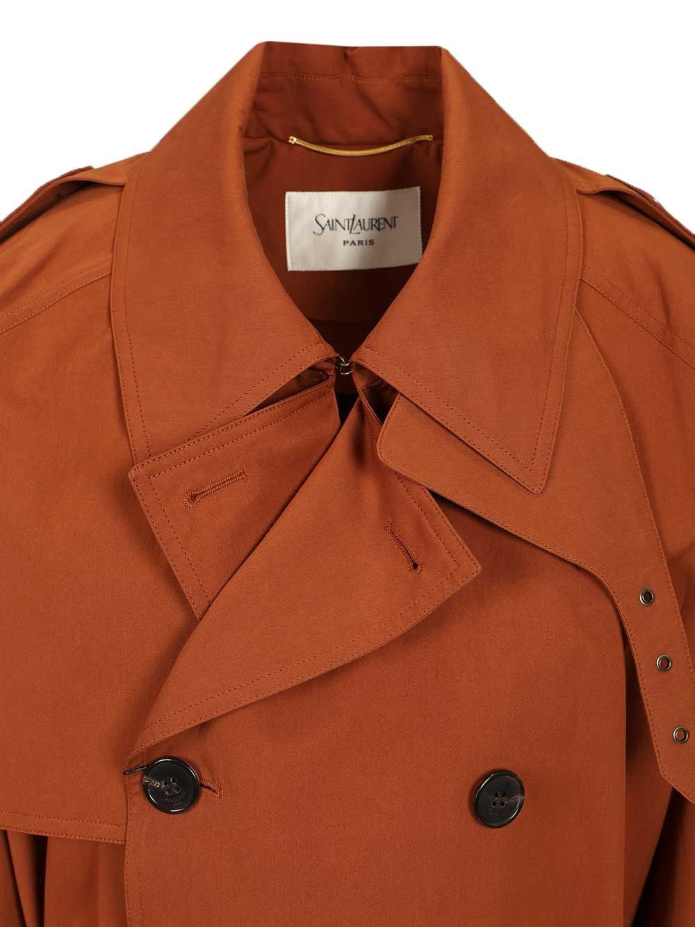 Saint Laurent Women Oversized Double-Breasted Trench Coat SAINT LAURENT
