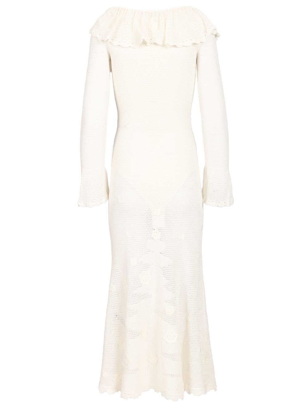 Self-Portrait Women White Midi Dress SELF-PORTRAIT