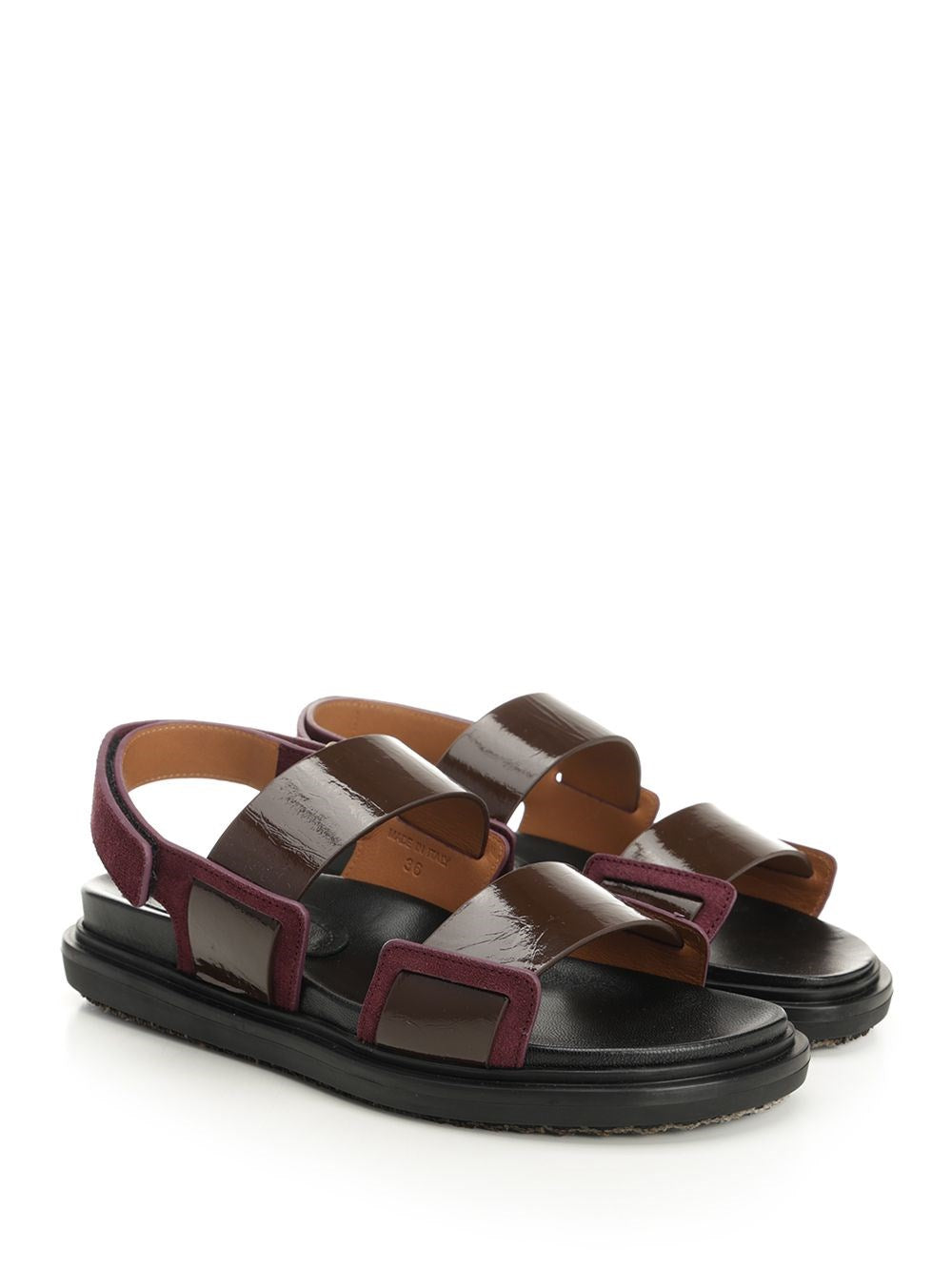 Marni Women "Fussbett" Two-Tone Leather Slingback Sandals MARNI