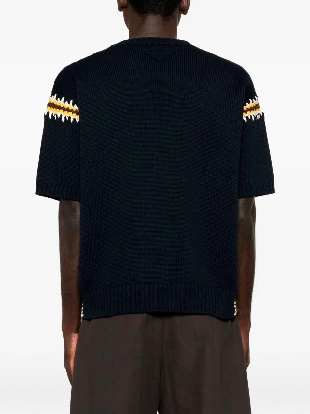 Prada Men Cotton Linen Polo Neck
