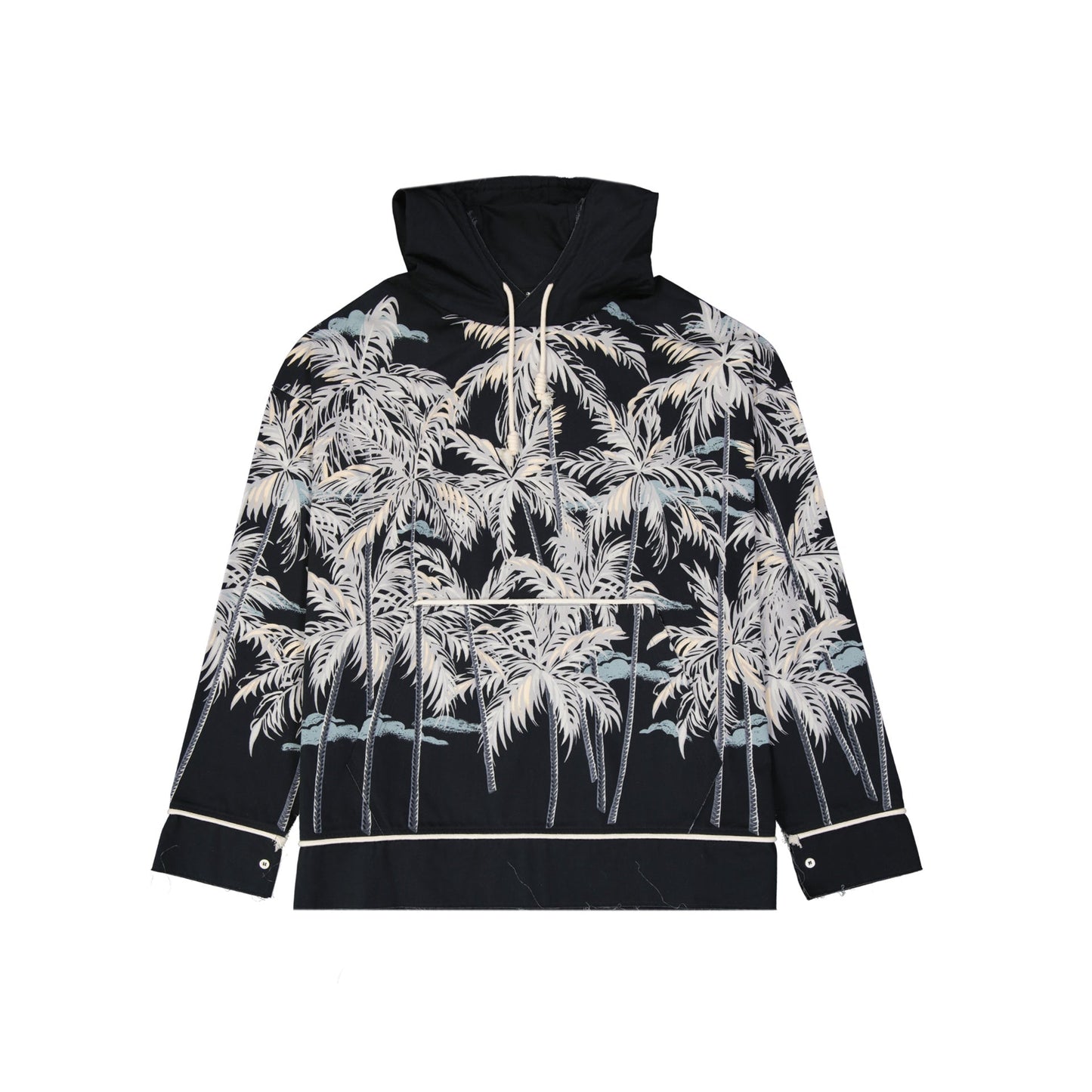 Palm Angels Hooded Printed Shirt Men PALM ANGELS