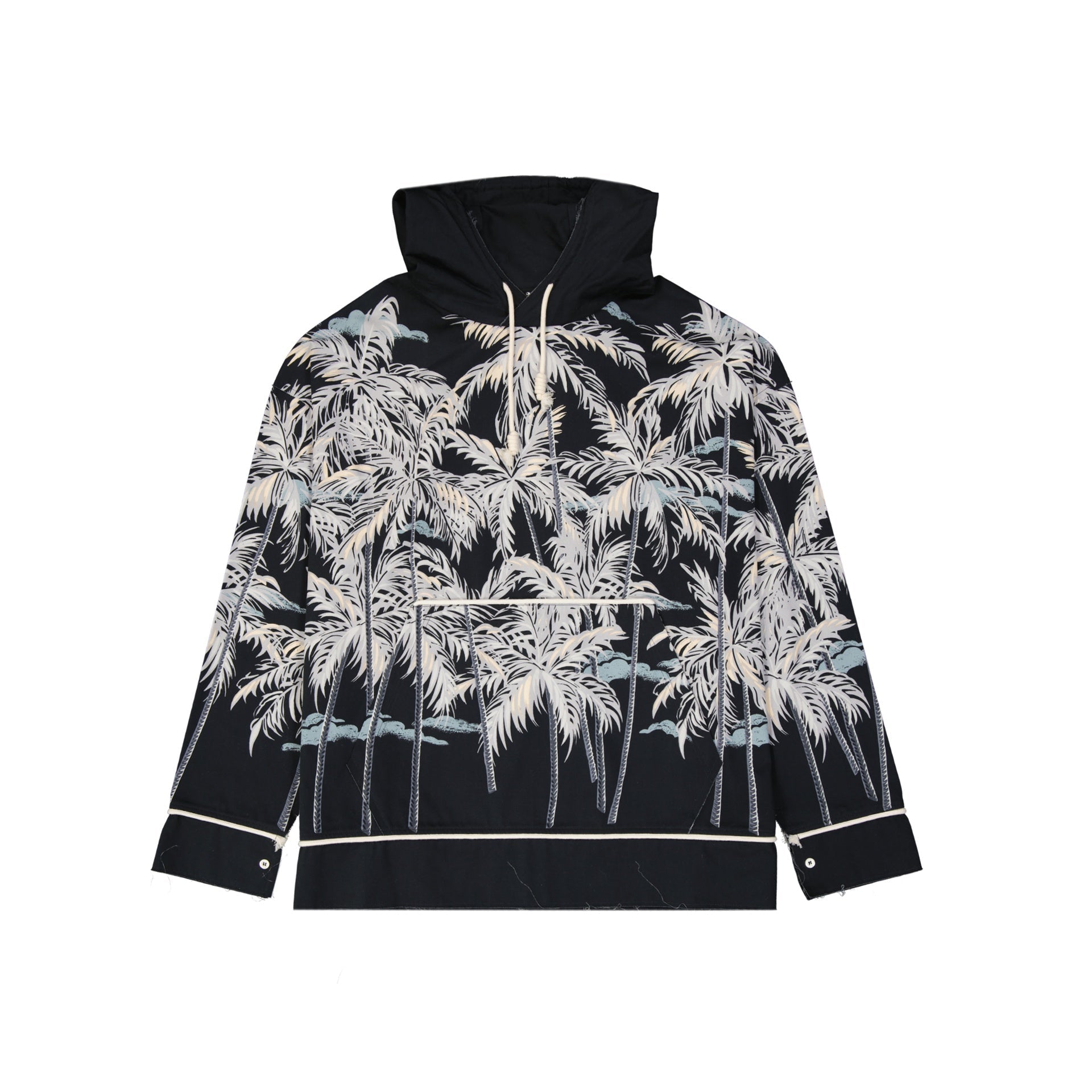 Palm Angels Hooded Printed Shirt Men PALM ANGELS