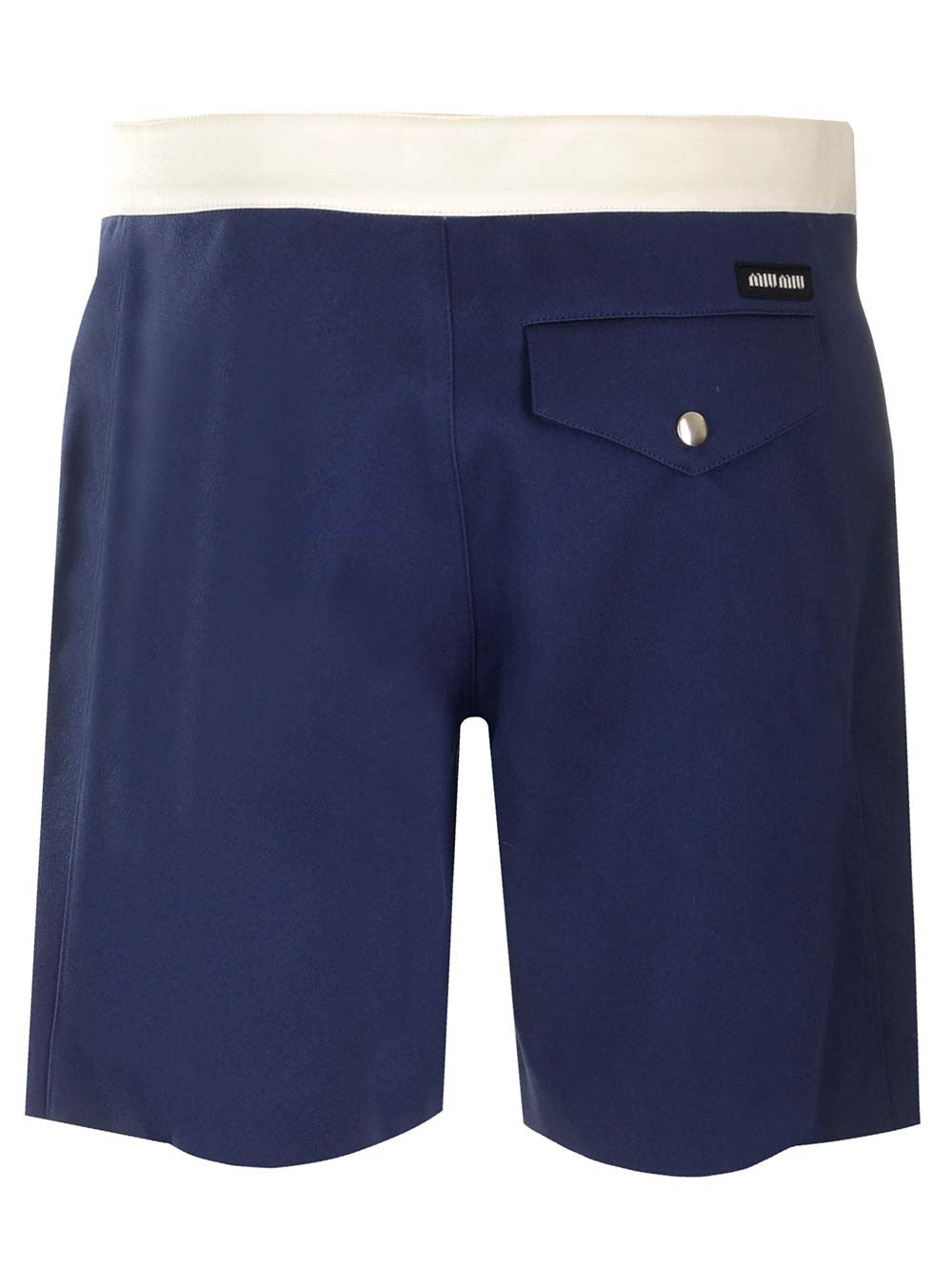 Miu Miu Women Blue Satin Bermuda Shorts MIU MIU