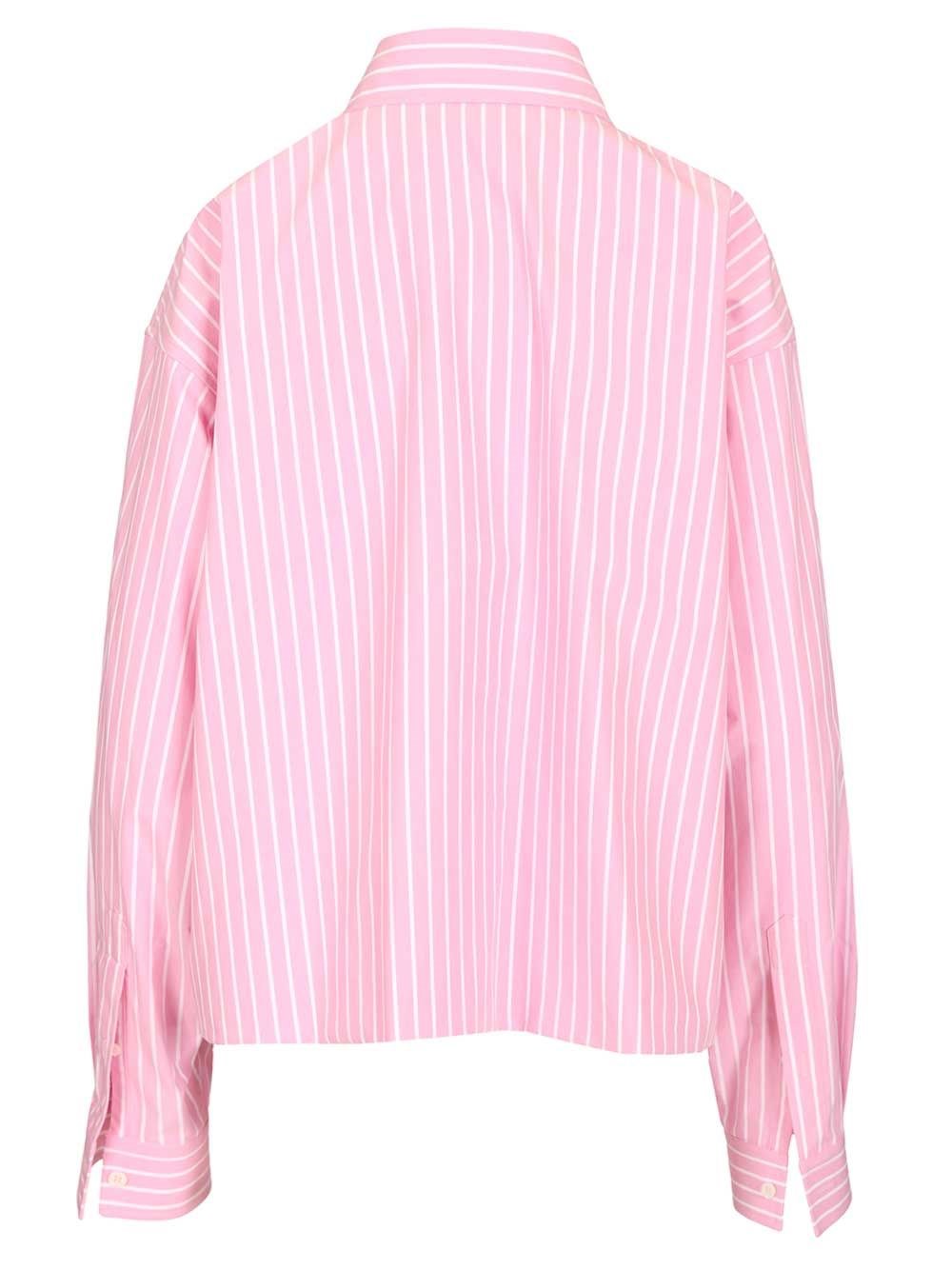 Balenciaga Women Folded Striped Cotton Shirt