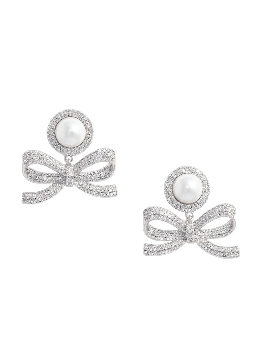 Self-Portrait Women Pearl Bow Drop Earrings SELF-PORTRAIT