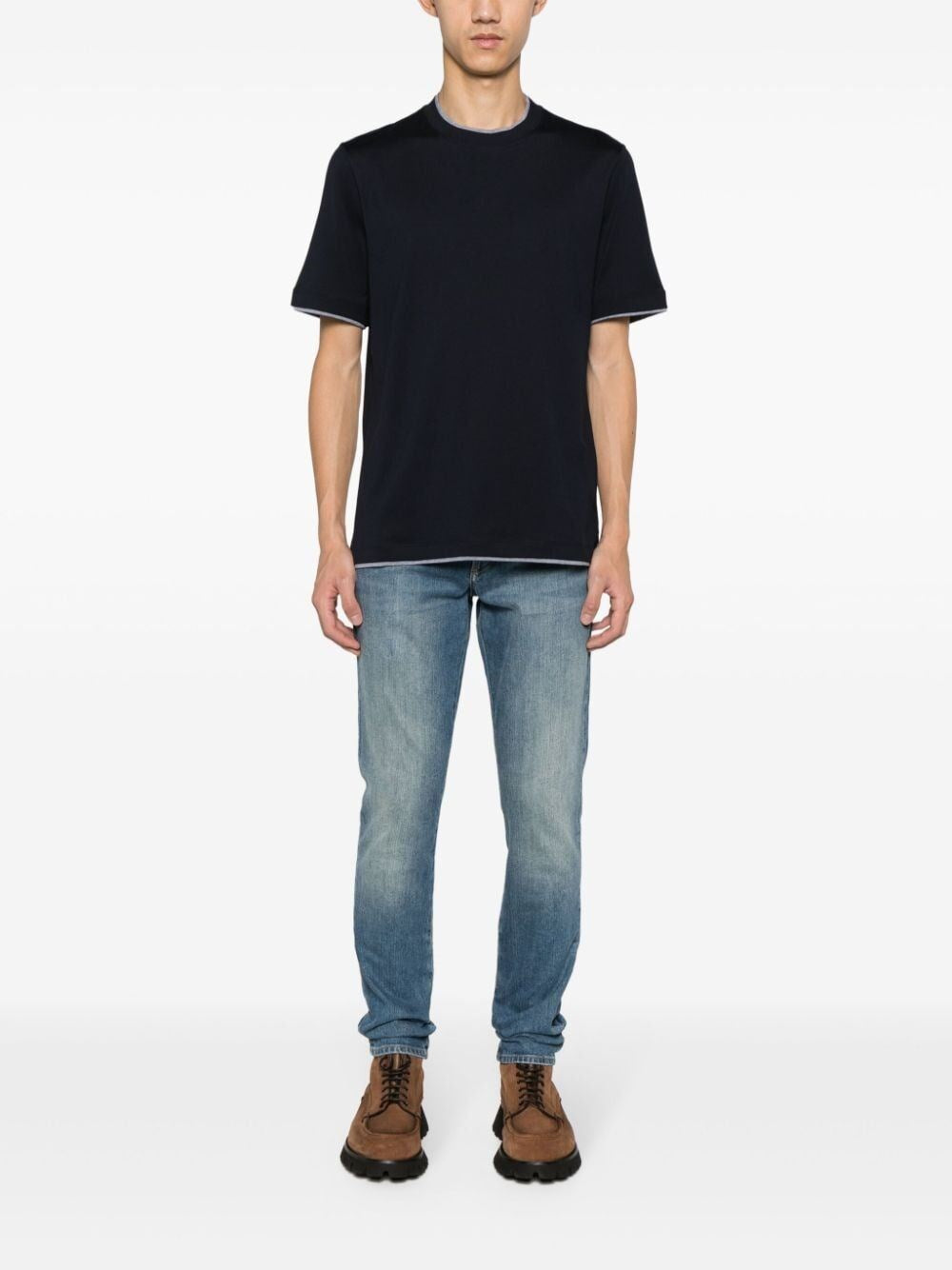 Brunello Cucinelli Men T-Shirt With Faux-Layering BRUNELLO CUCINELLI
