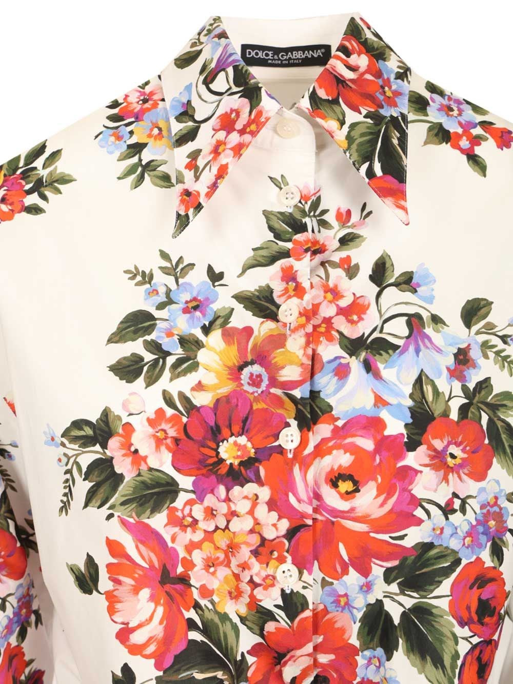 Dolce & Gabbana Women Cotton Shirt With A Bouquet Of Flowers Print DOLCE & GABBANA