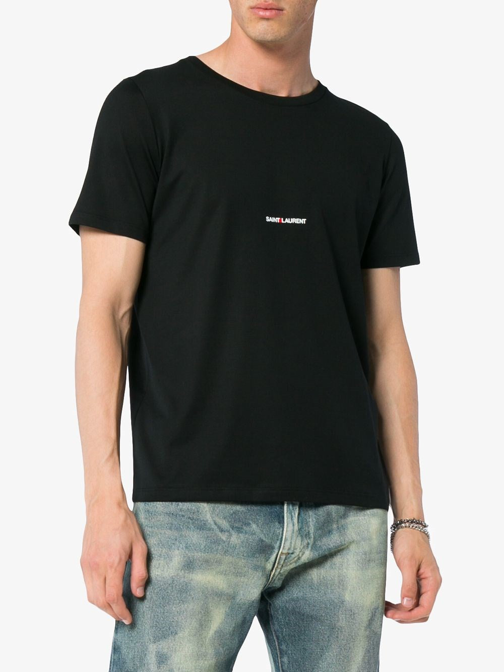 Saint Laurent Men Black Jersey T-Shirt SAINT LAURENT