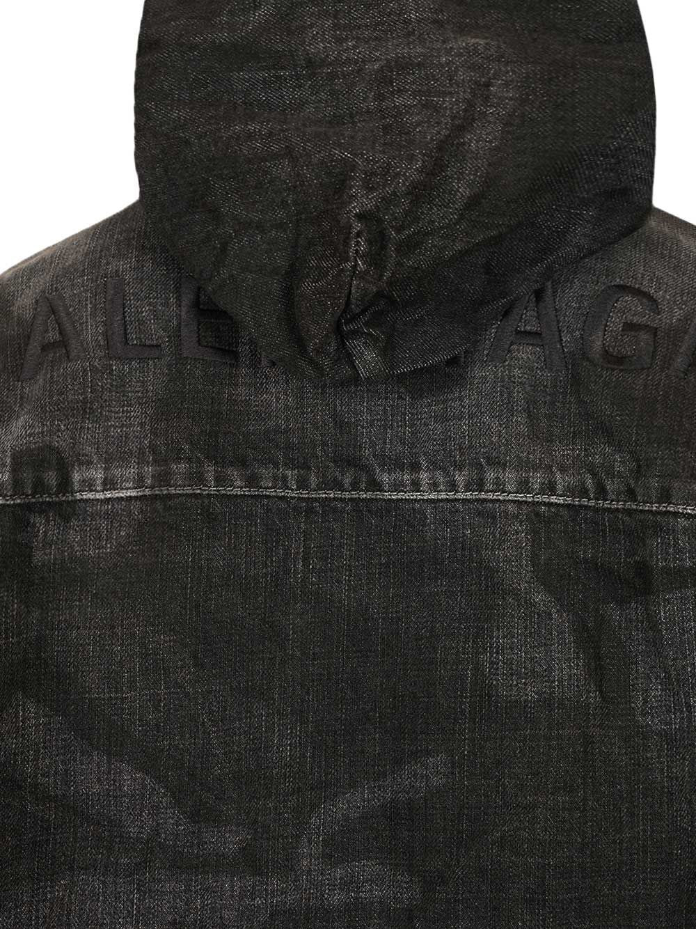 Balenciaga Men Denim Parka With Hood BALENCIAGA