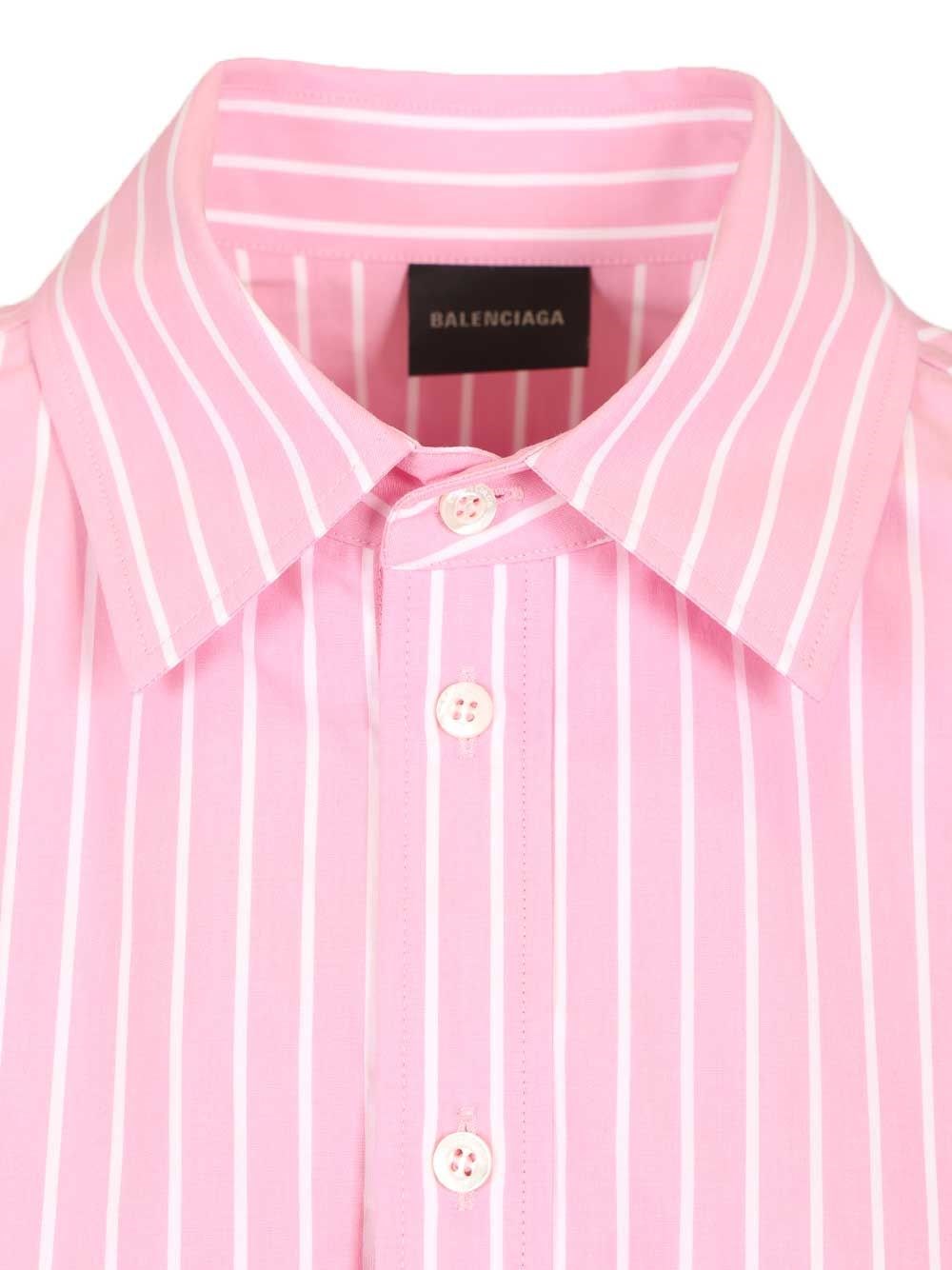 Balenciaga Women Folded Striped Cotton Shirt