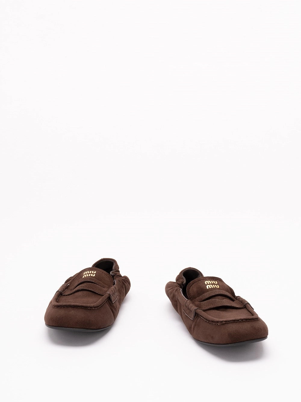 Miu Miu Women Ruches Suede Loafers MIU MIU