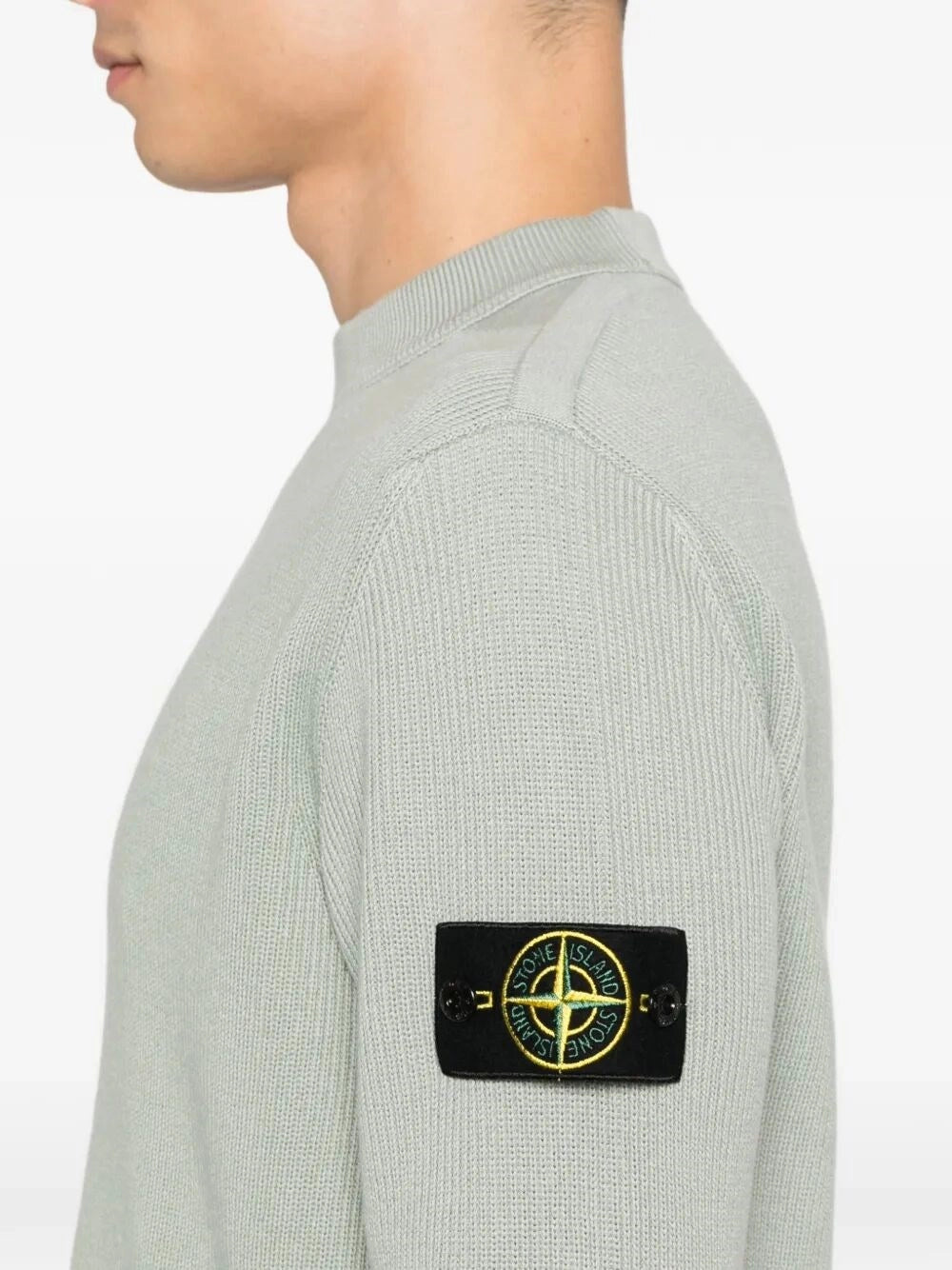Stone Island Men Ribbed Soft Organic Cotton Crewneck STONE ISLAND