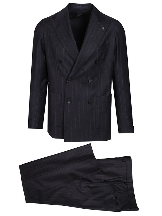 Tagliatore Men Double-Breasted Pinstriped Suit TAGLIATORE