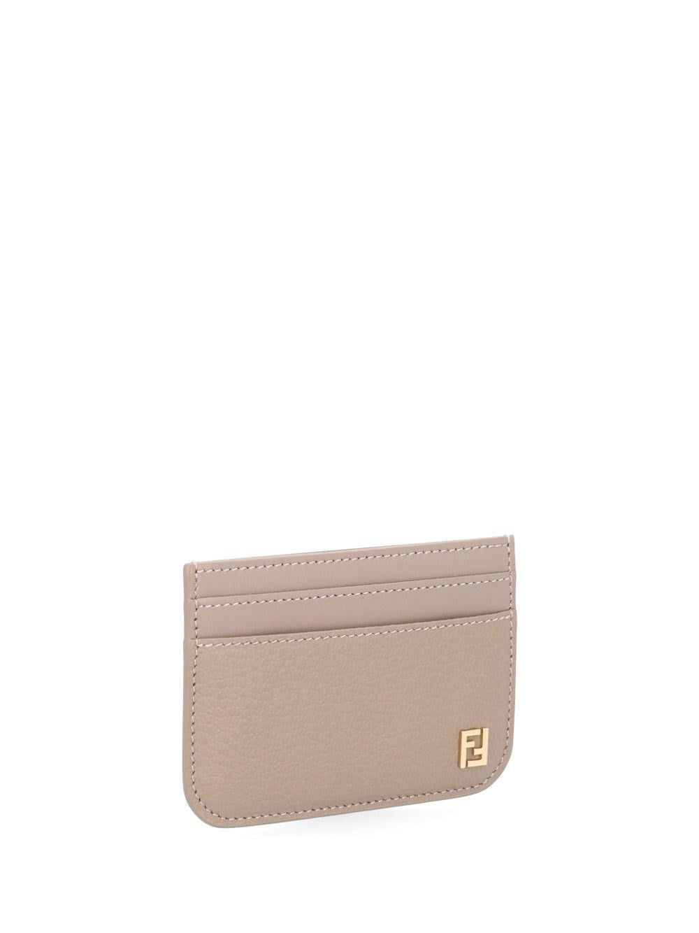 Fendi Women Leather Card Holder With Ff Logo FENDI